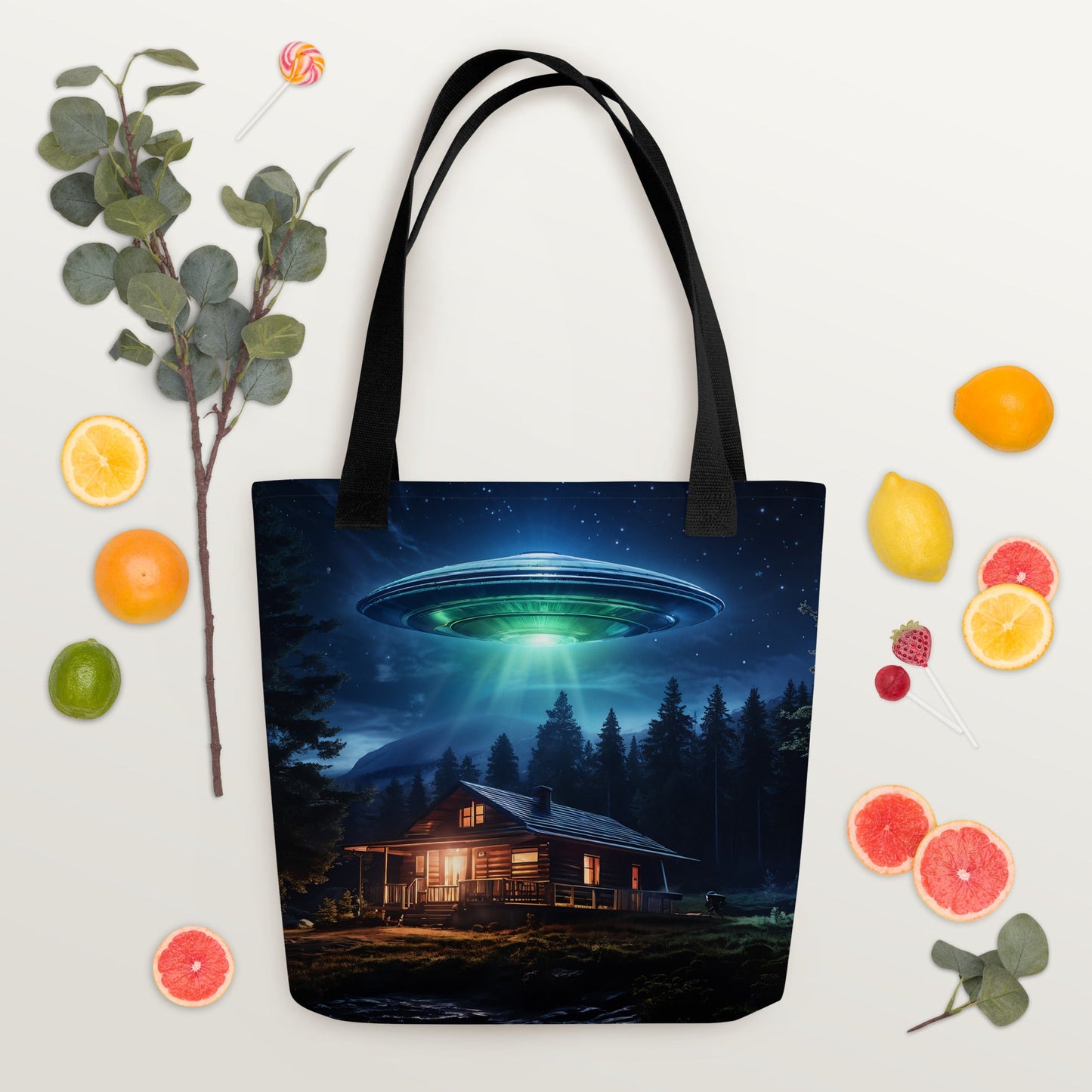 UFO Over House Tote Bag - Tote Bags - Discovery Co.