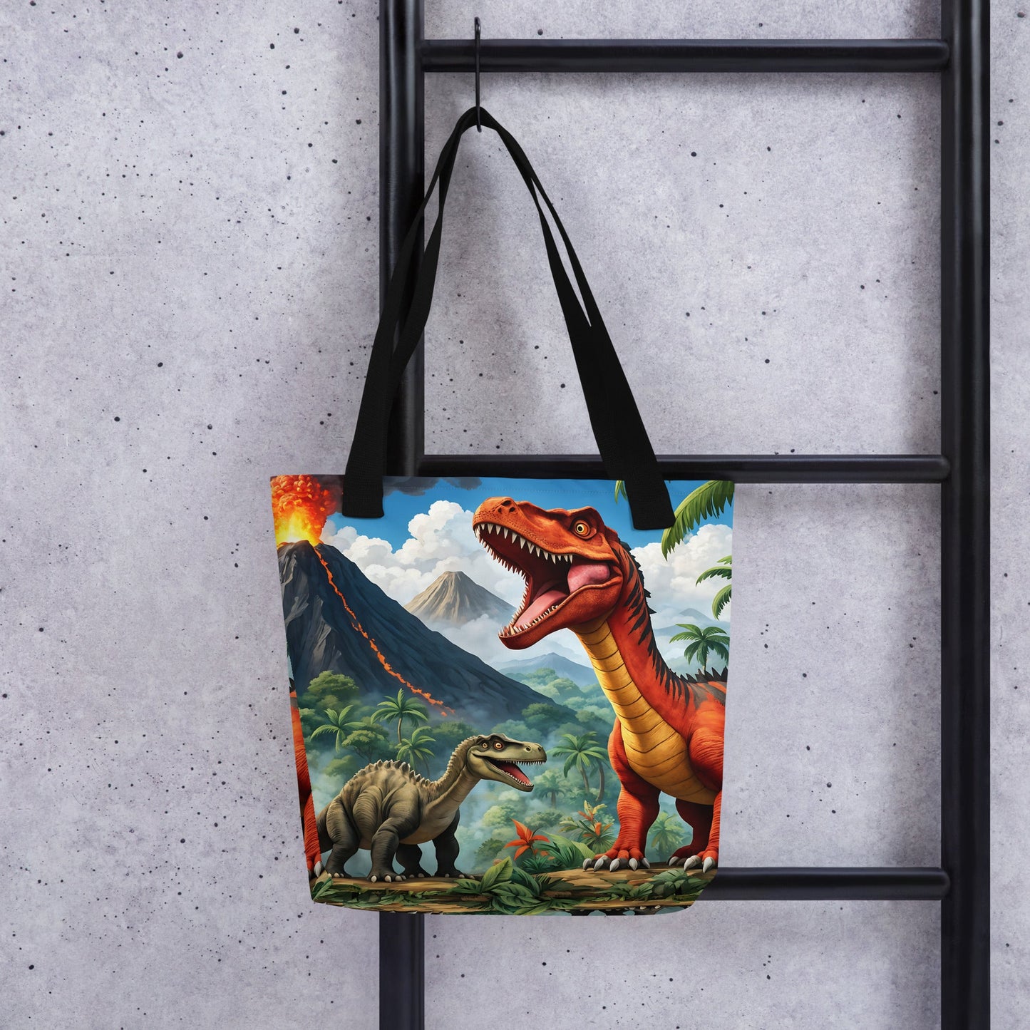 Volcano and Dinosaur Tote Bag - Tote Bags - Discovery Co.