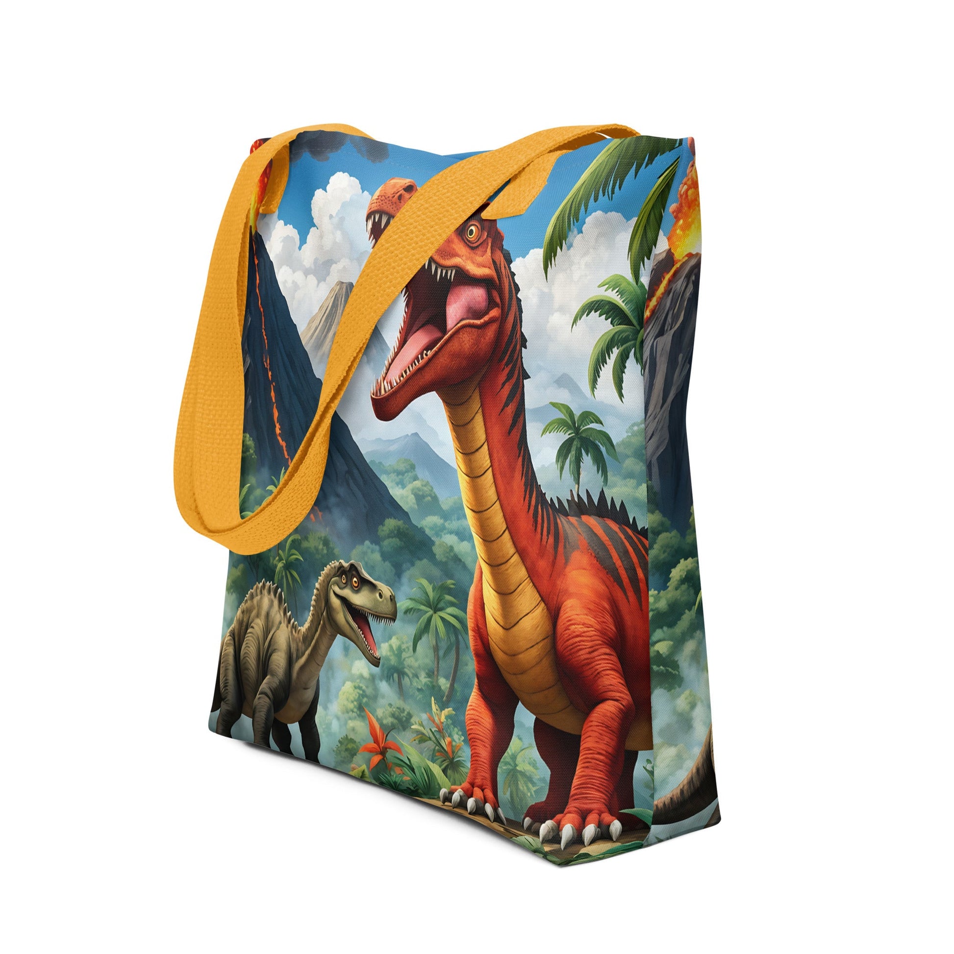 Volcano and Dinosaur Tote Bag - Tote Bags - Discovery Co.