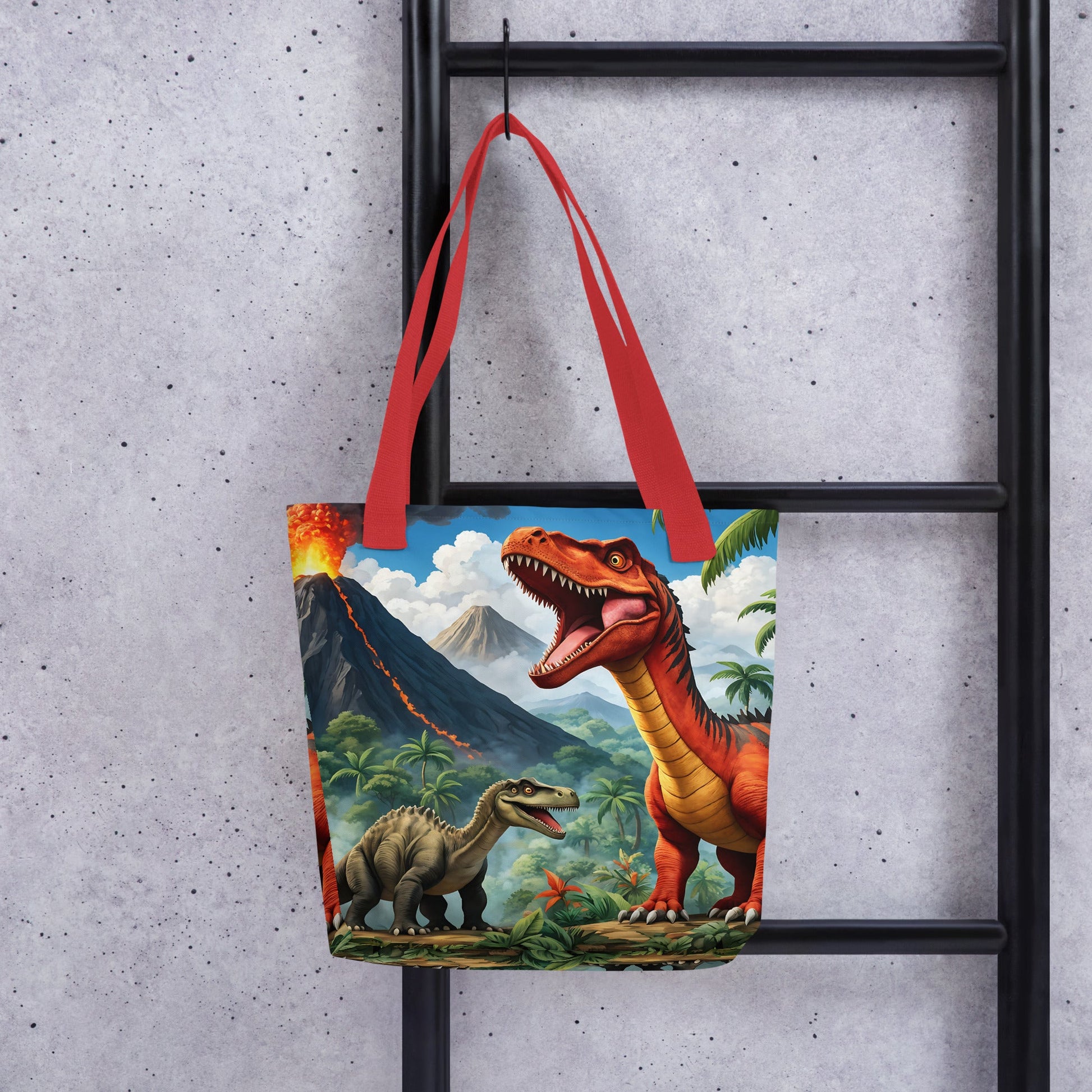 Volcano and Dinosaur Tote Bag - Tote Bags - Discovery Co.