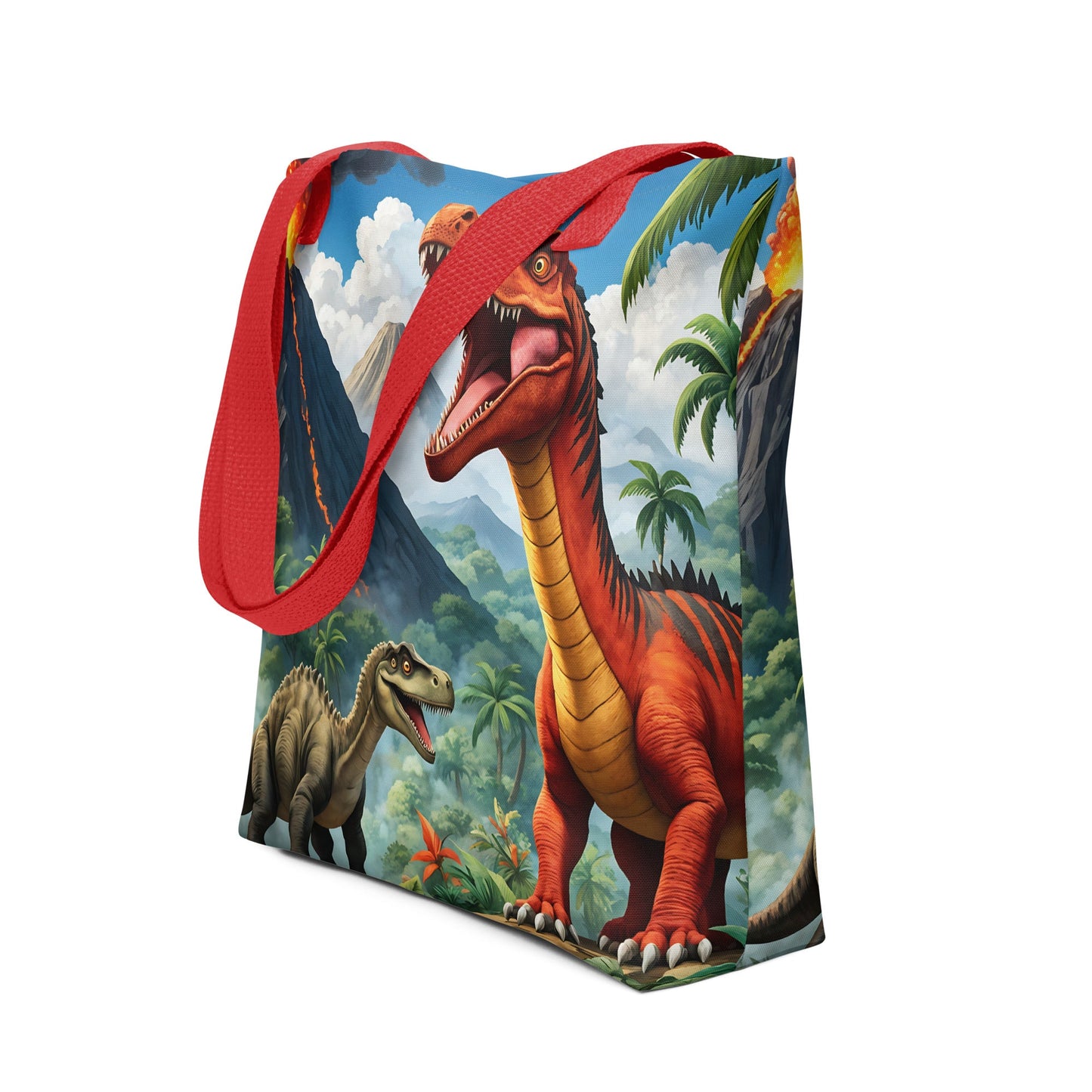 Volcano and Dinosaur Tote Bag - Tote Bags - Discovery Co.