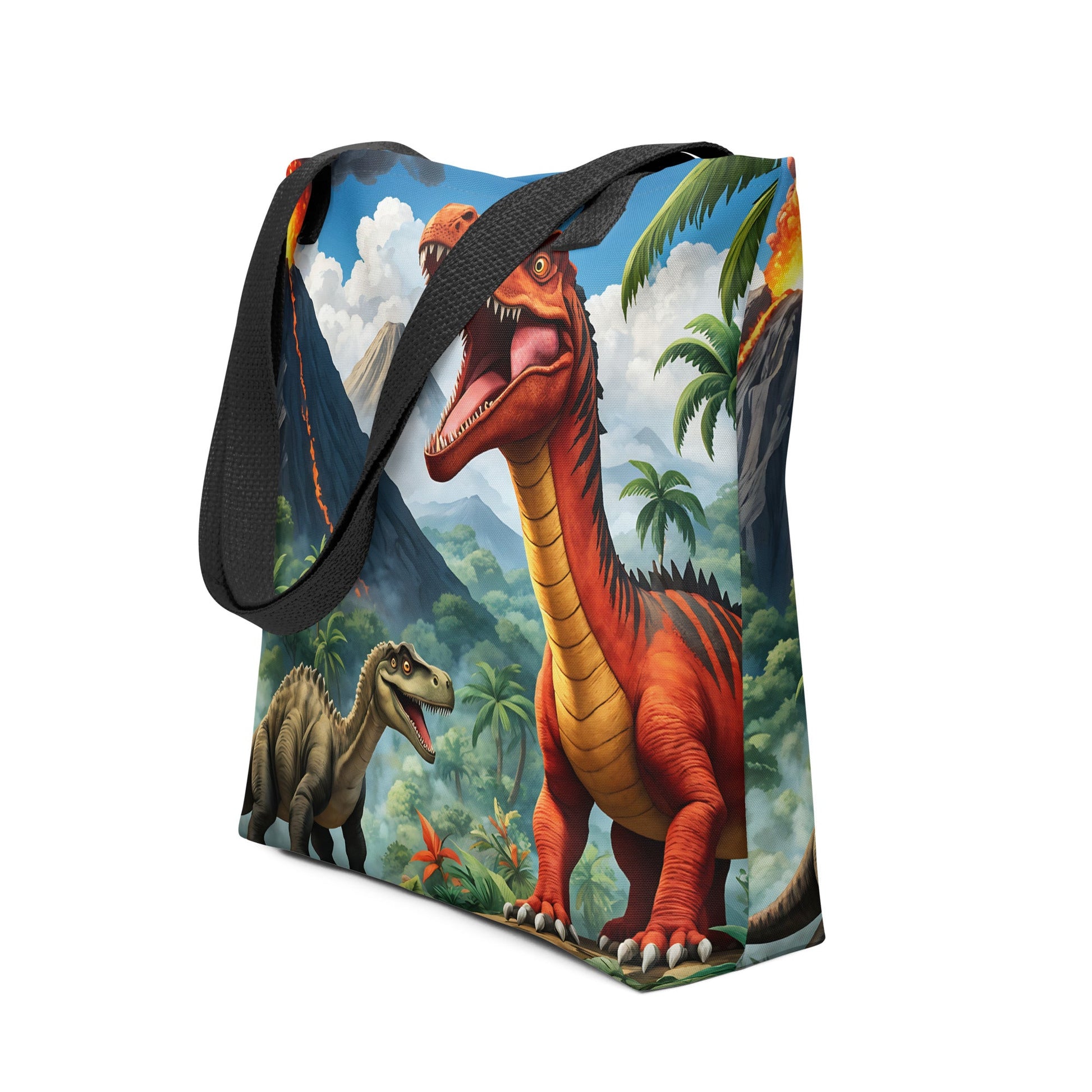 Volcano and Dinosaur Tote Bag - Tote Bags - Discovery Co.