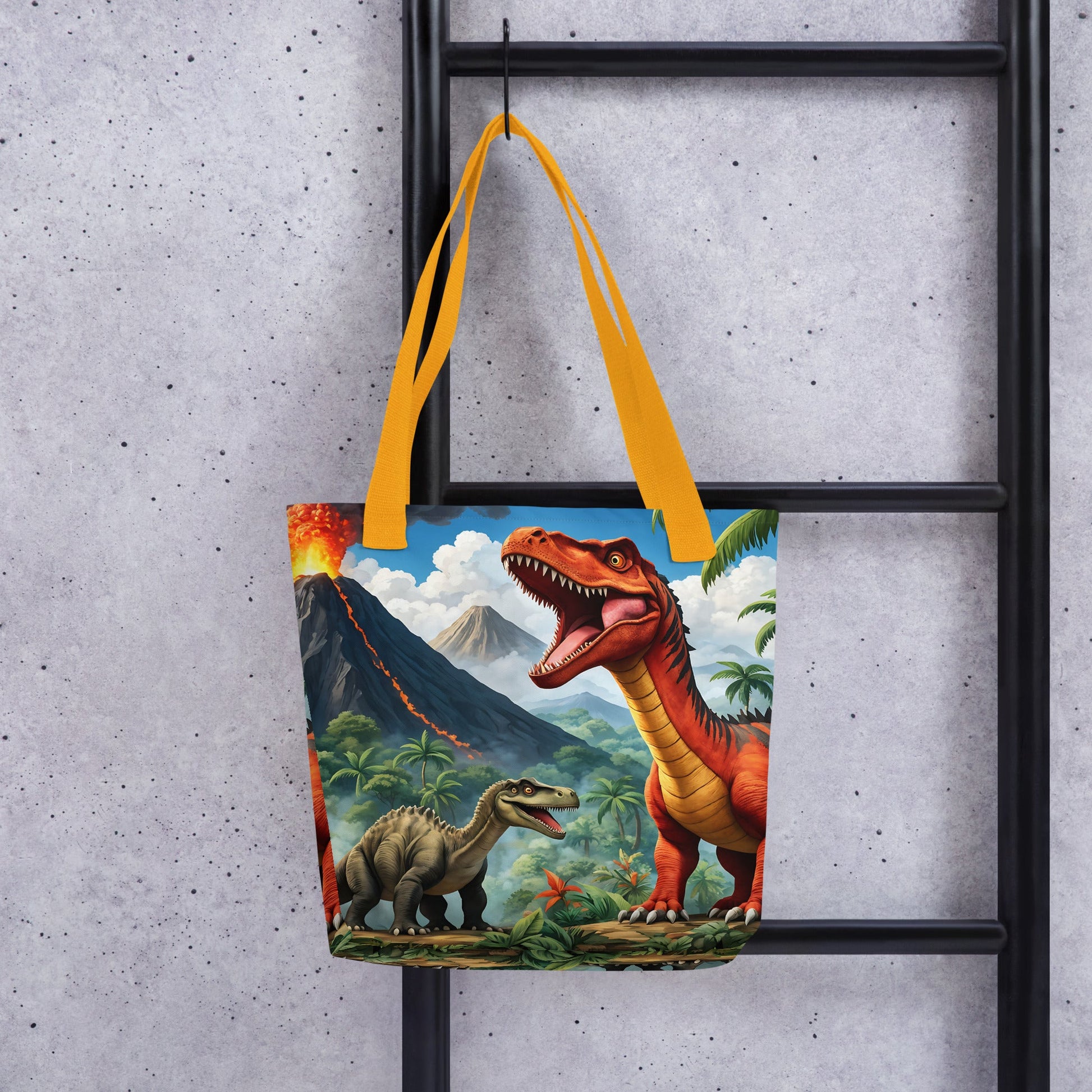 Volcano and Dinosaur Tote Bag - Tote Bags - Discovery Co.