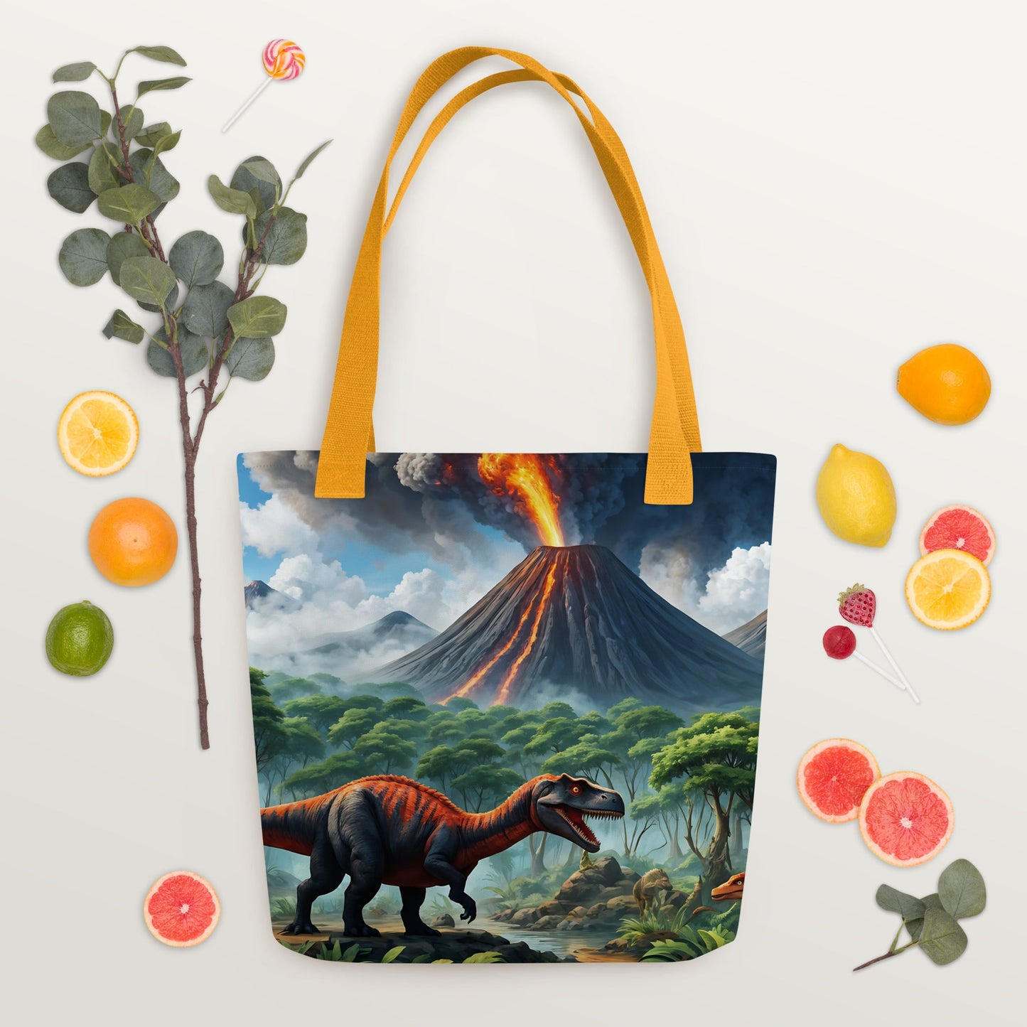 Volcano and Dinosaurs II Tote Bag - Tote Bags - Discovery Co.