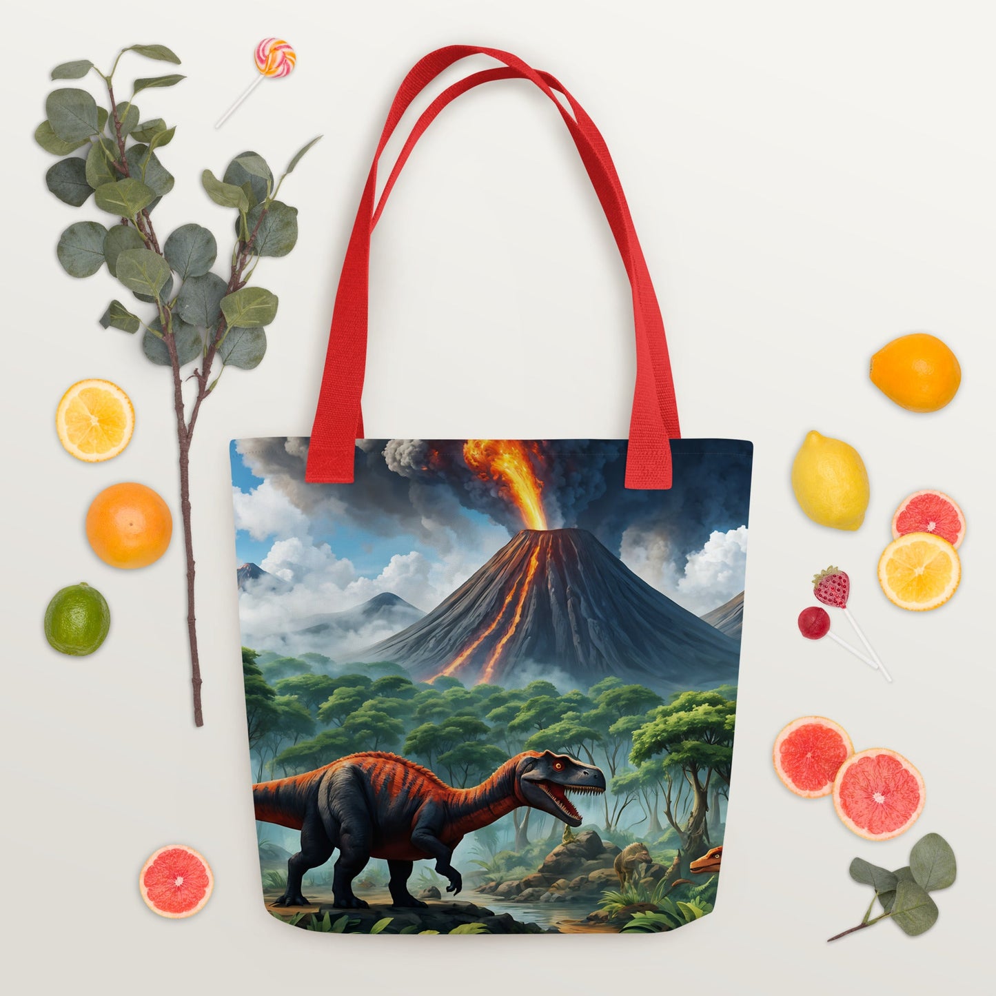 Volcano and Dinosaurs II Tote Bag - Tote Bags - Discovery Co.