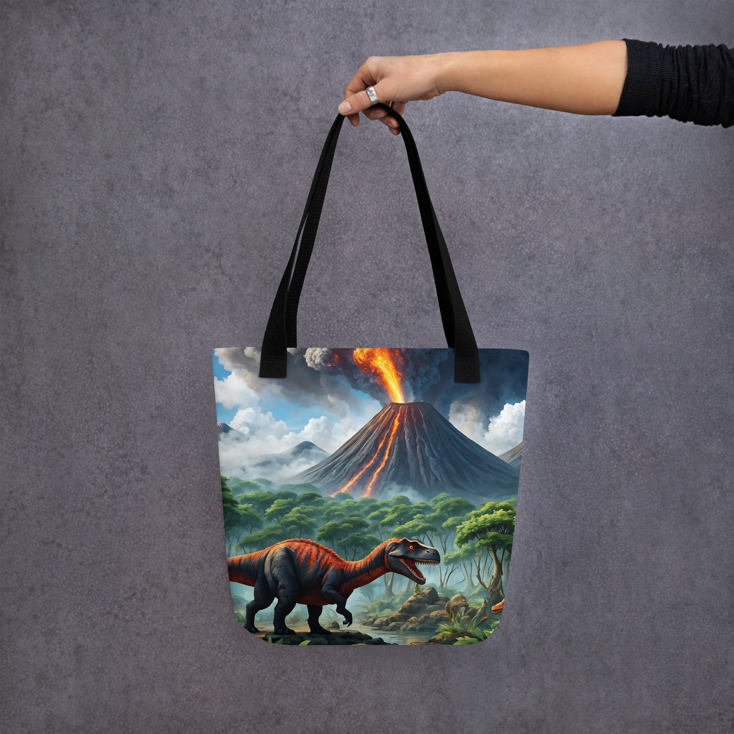 Volcano and Dinosaurs II Tote Bag - Tote Bags - Discovery Co.