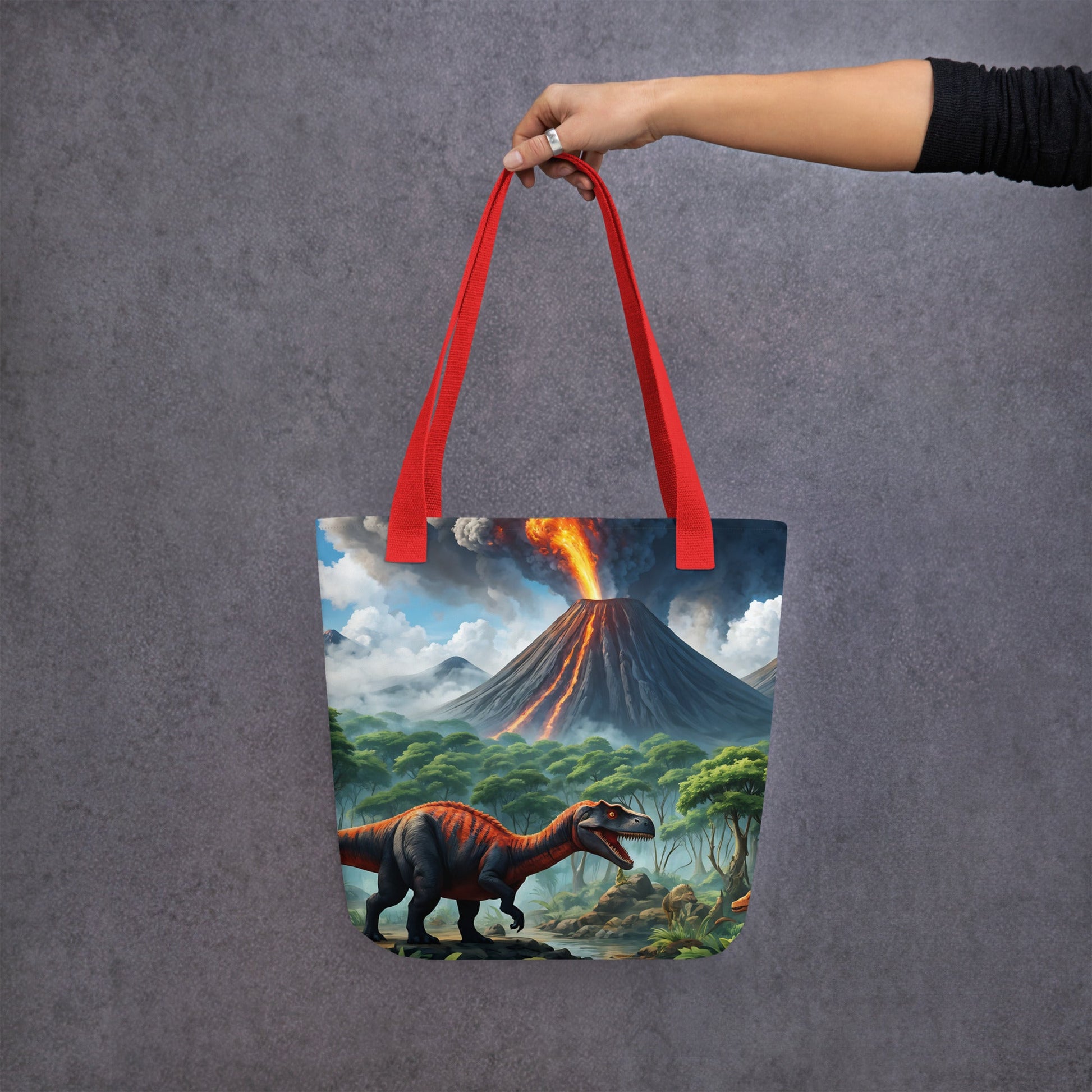 Volcano and Dinosaurs II Tote Bag - Tote Bags - Discovery Co.