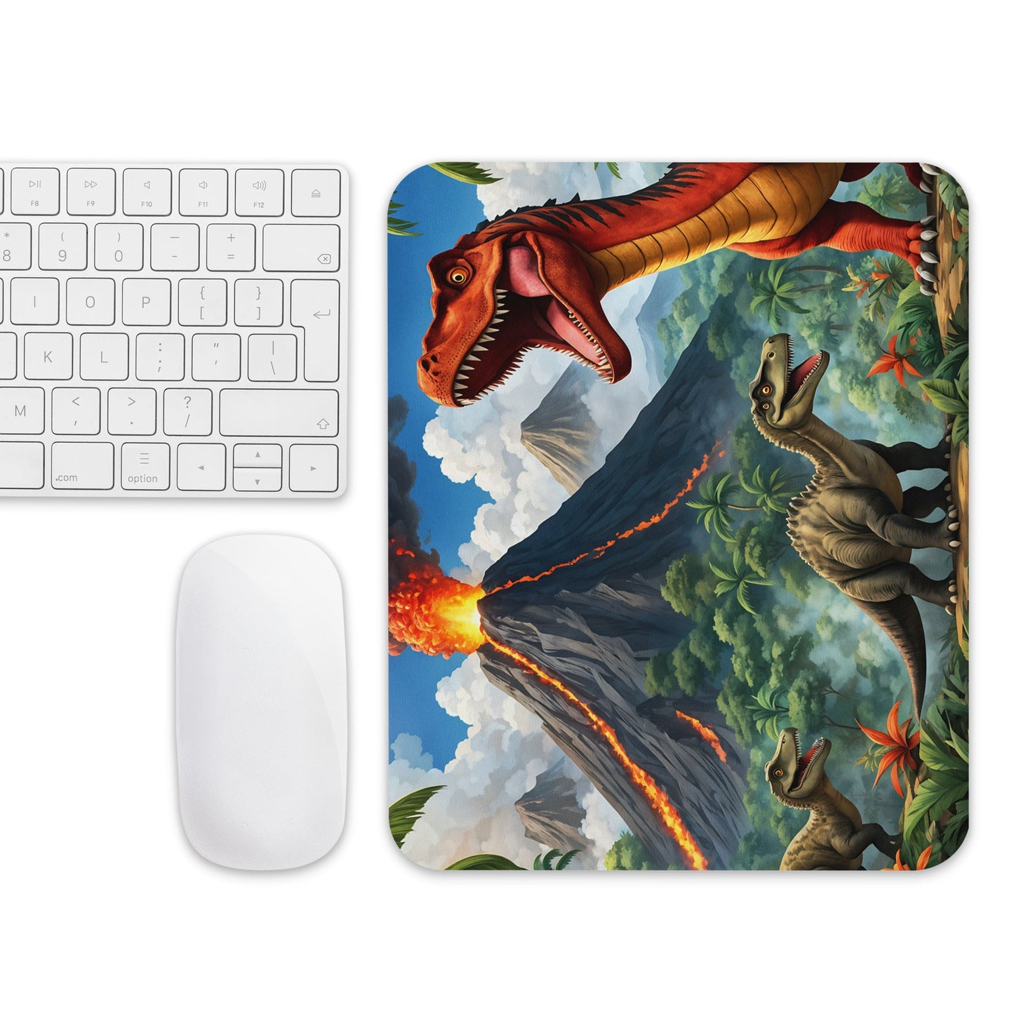 Volcano and Dinosaurs Mouse Pad - Mouse Pads - Discovery Co.