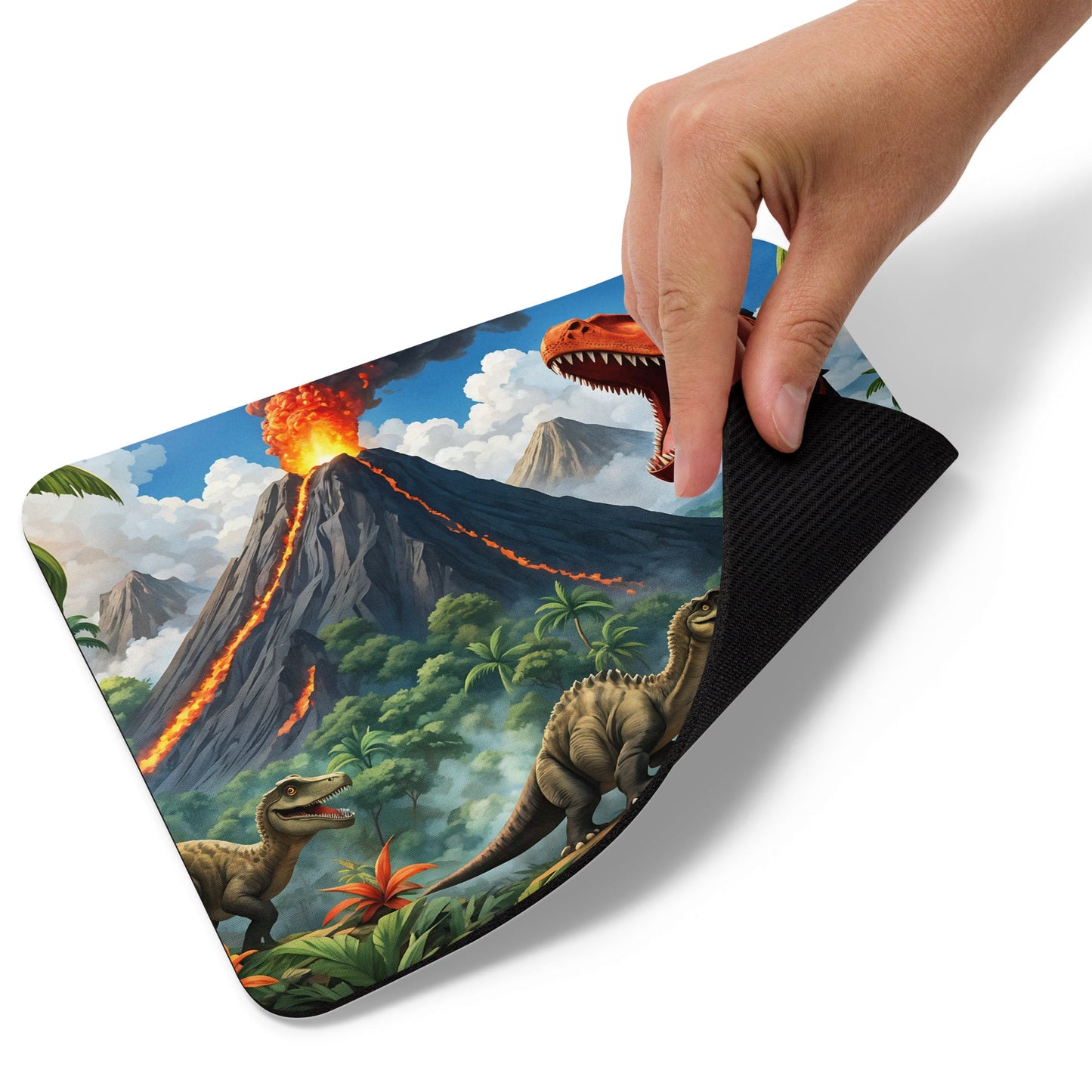 Volcano and Dinosaurs Mouse Pad - Mouse Pads - Discovery Co.