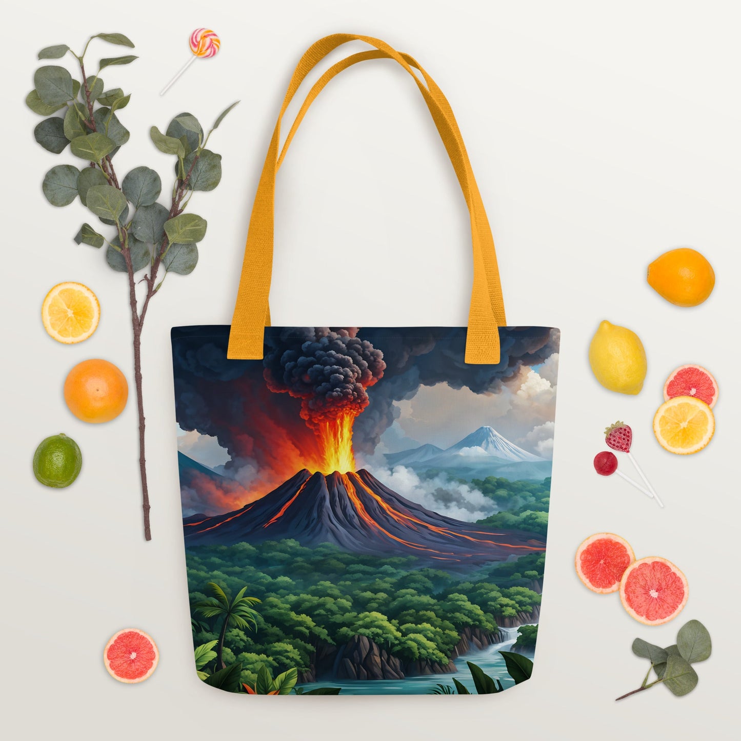 Volcano and Snowy Mountains Tote Bag - Tote Bags - Discovery Co.