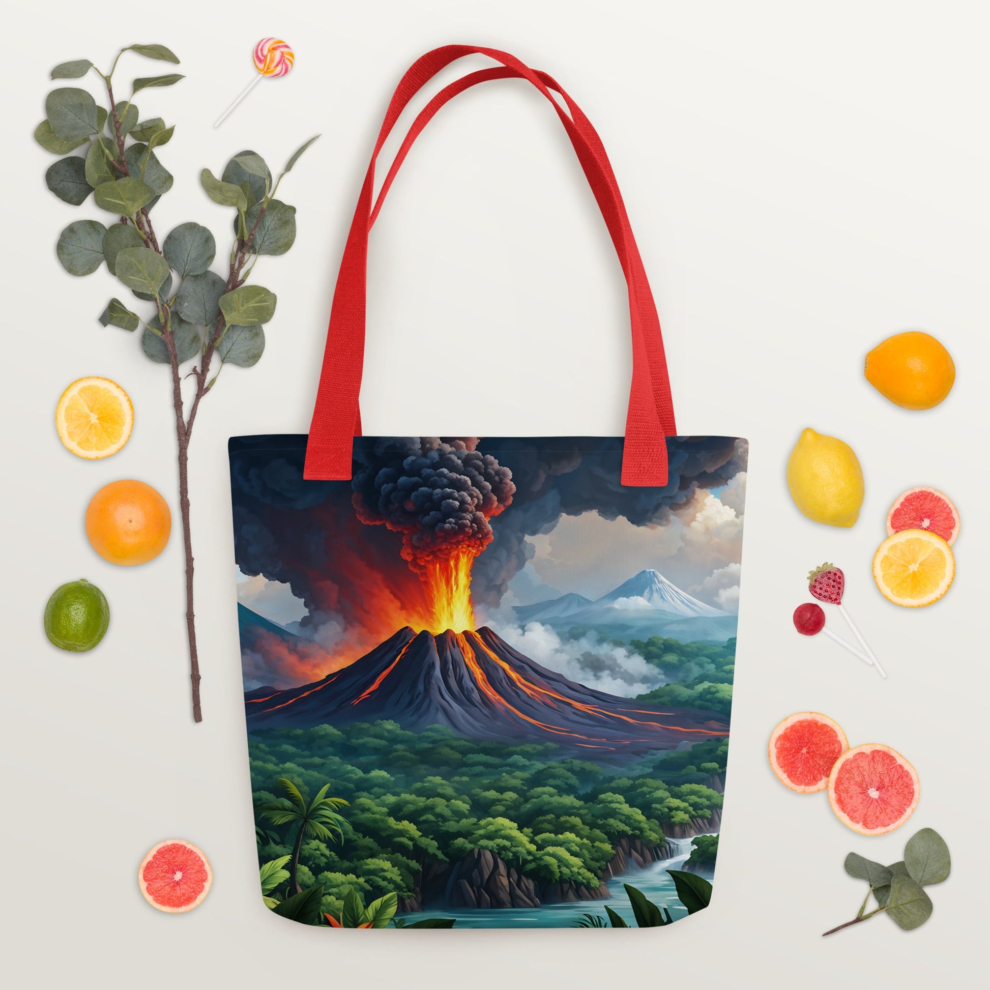 Volcano and Snowy Mountains Tote Bag - Tote Bags - Discovery Co.