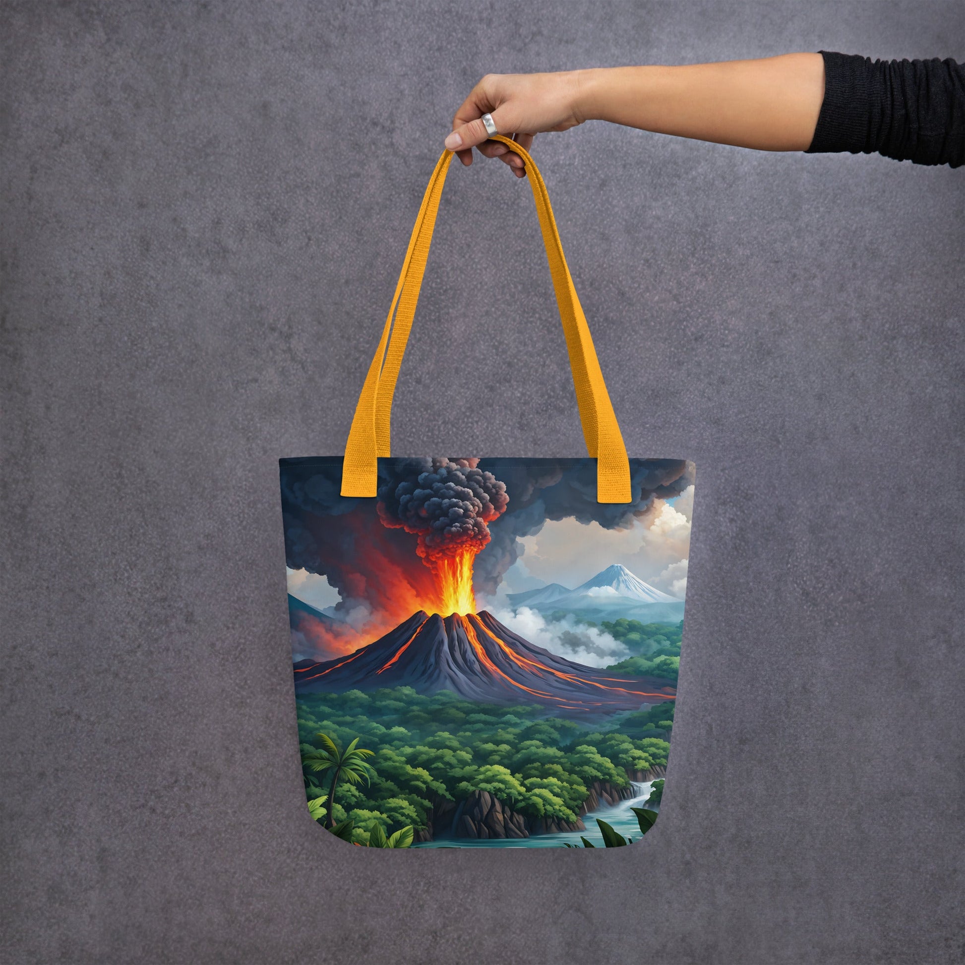 Volcano and Snowy Mountains Tote Bag - Tote Bags - Discovery Co.