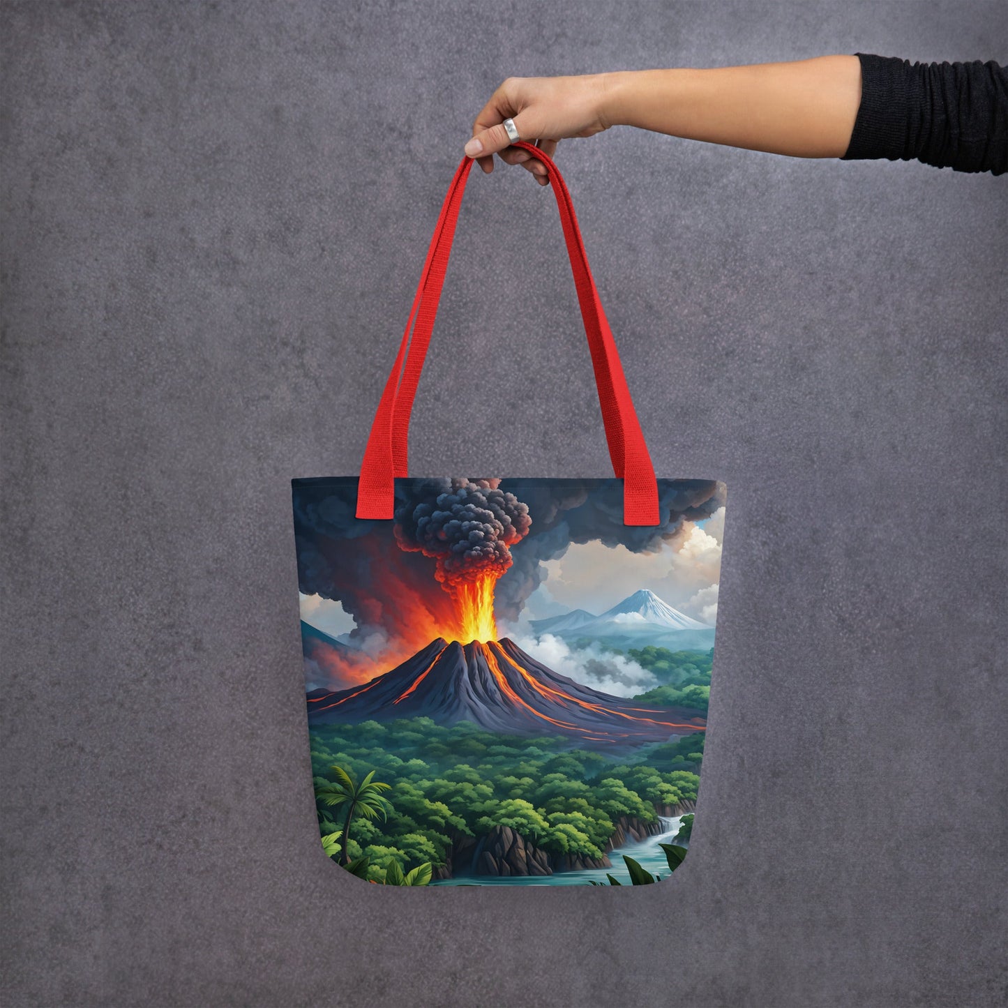 Volcano and Snowy Mountains Tote Bag - Tote Bags - Discovery Co.