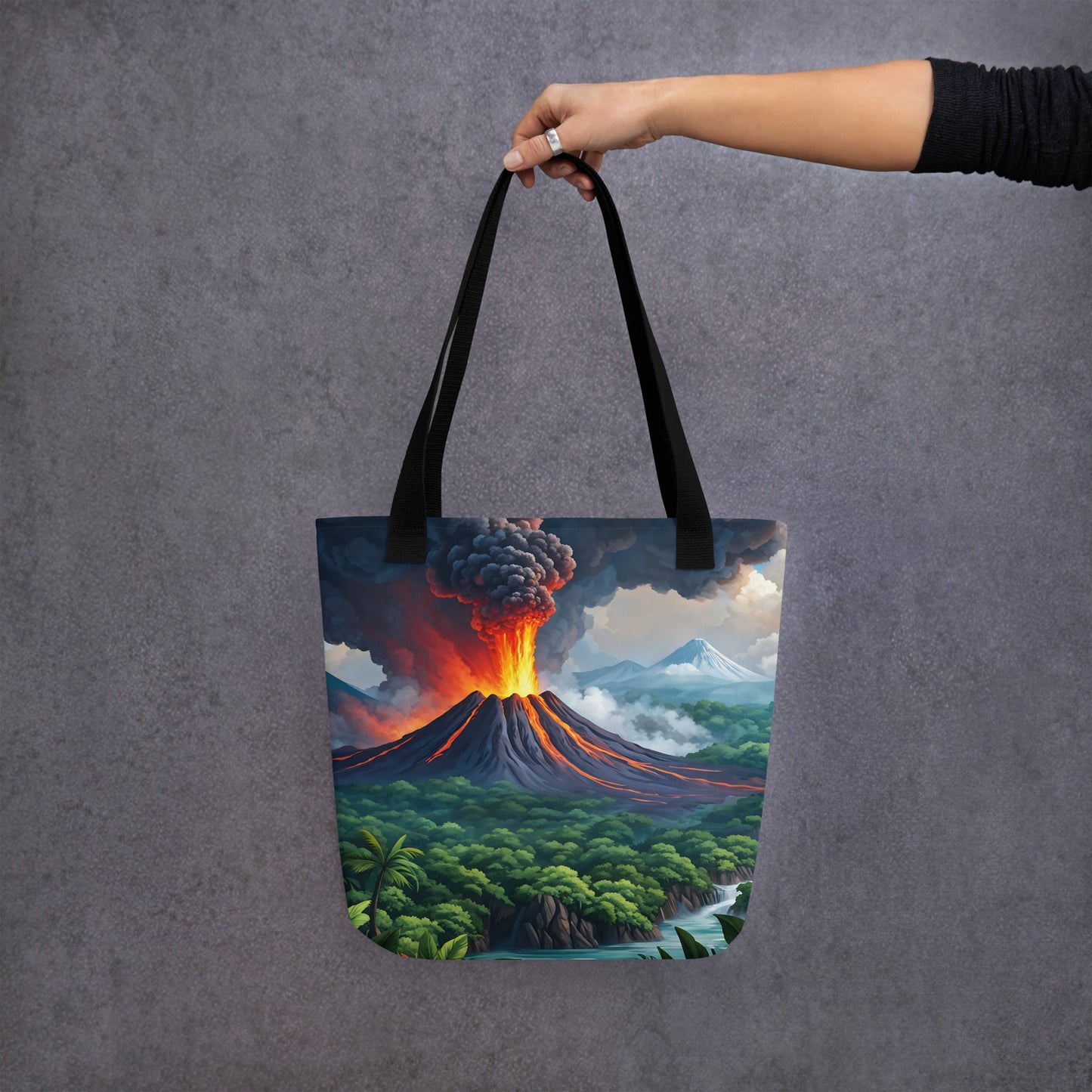 Volcano and Snowy Mountains Tote Bag - Tote Bags - Discovery Co.