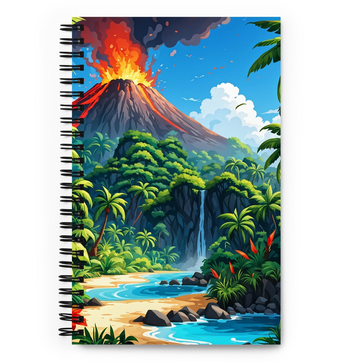 Volcano and Waterfall Spiral Notebook - Spiral Notebooks - Discovery Co.