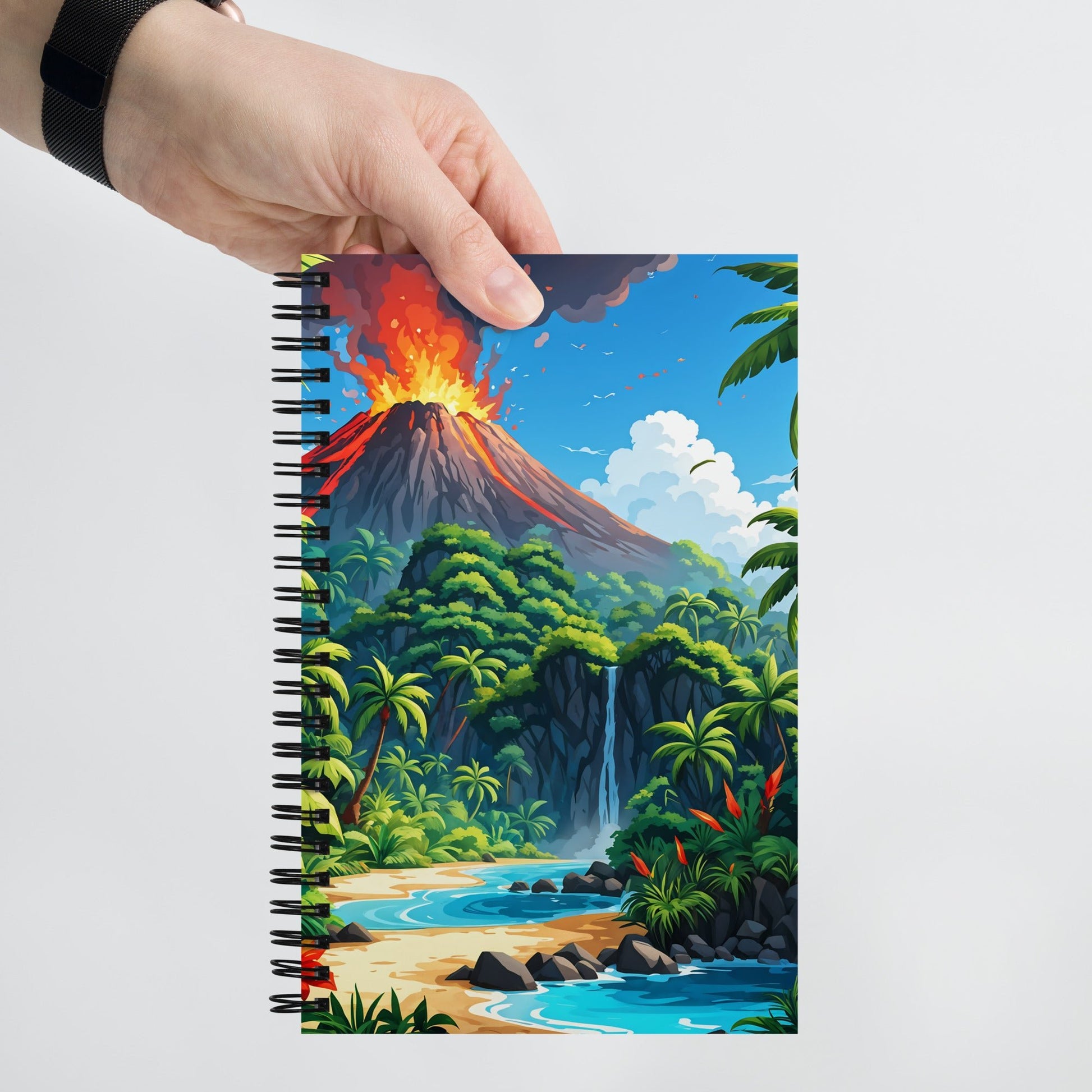 Volcano and Waterfall Spiral Notebook - Spiral Notebooks - Discovery Co.