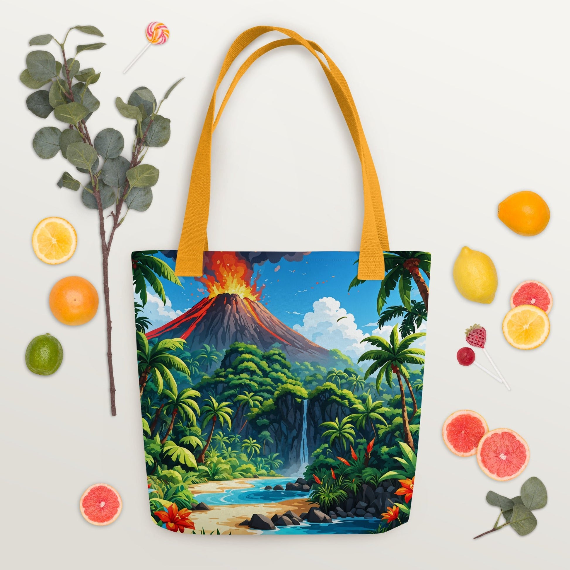 Volcano and Waterfall Tote Bag - Tote Bags - Discovery Co.