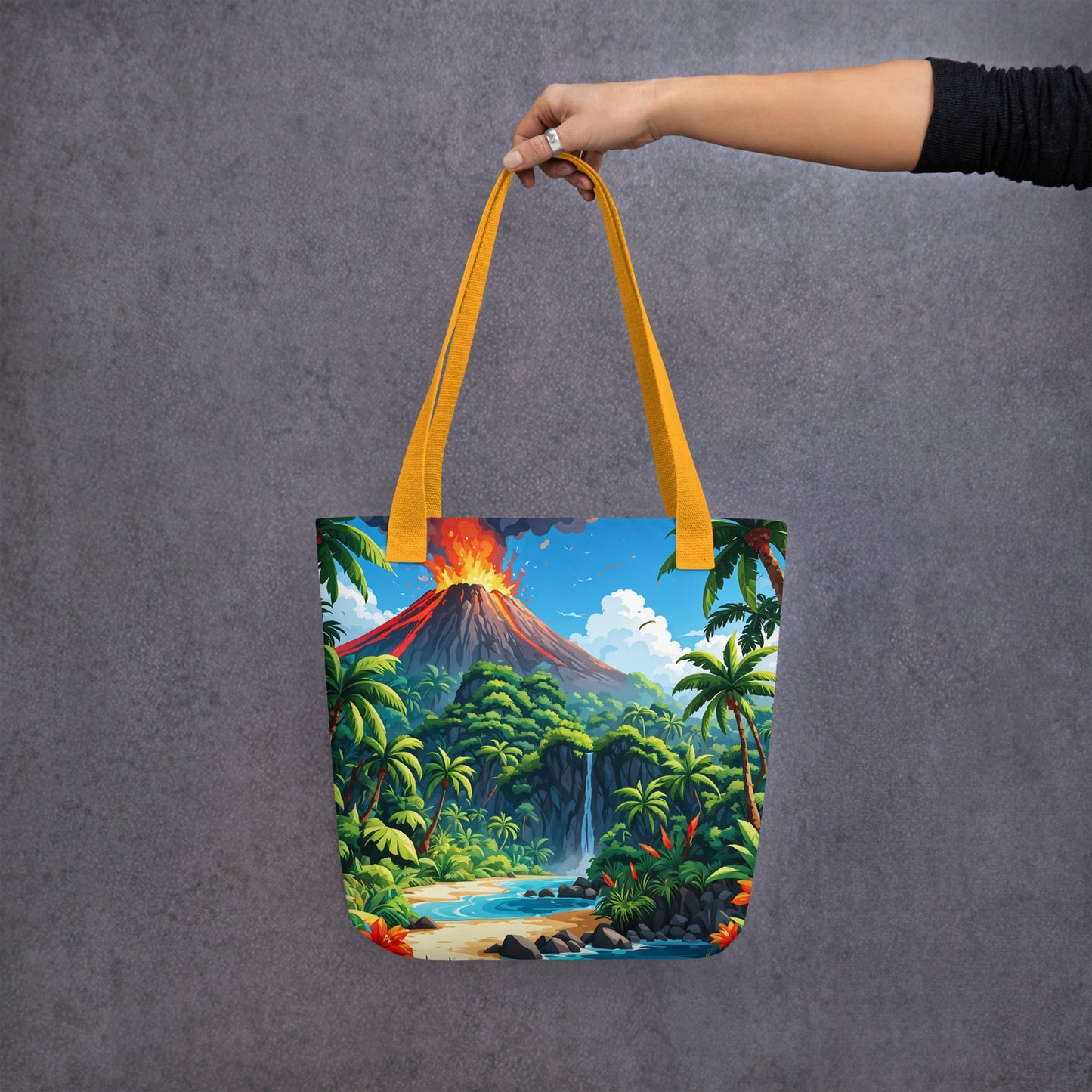 Volcano and Waterfall Tote Bag - Tote Bags - Discovery Co.