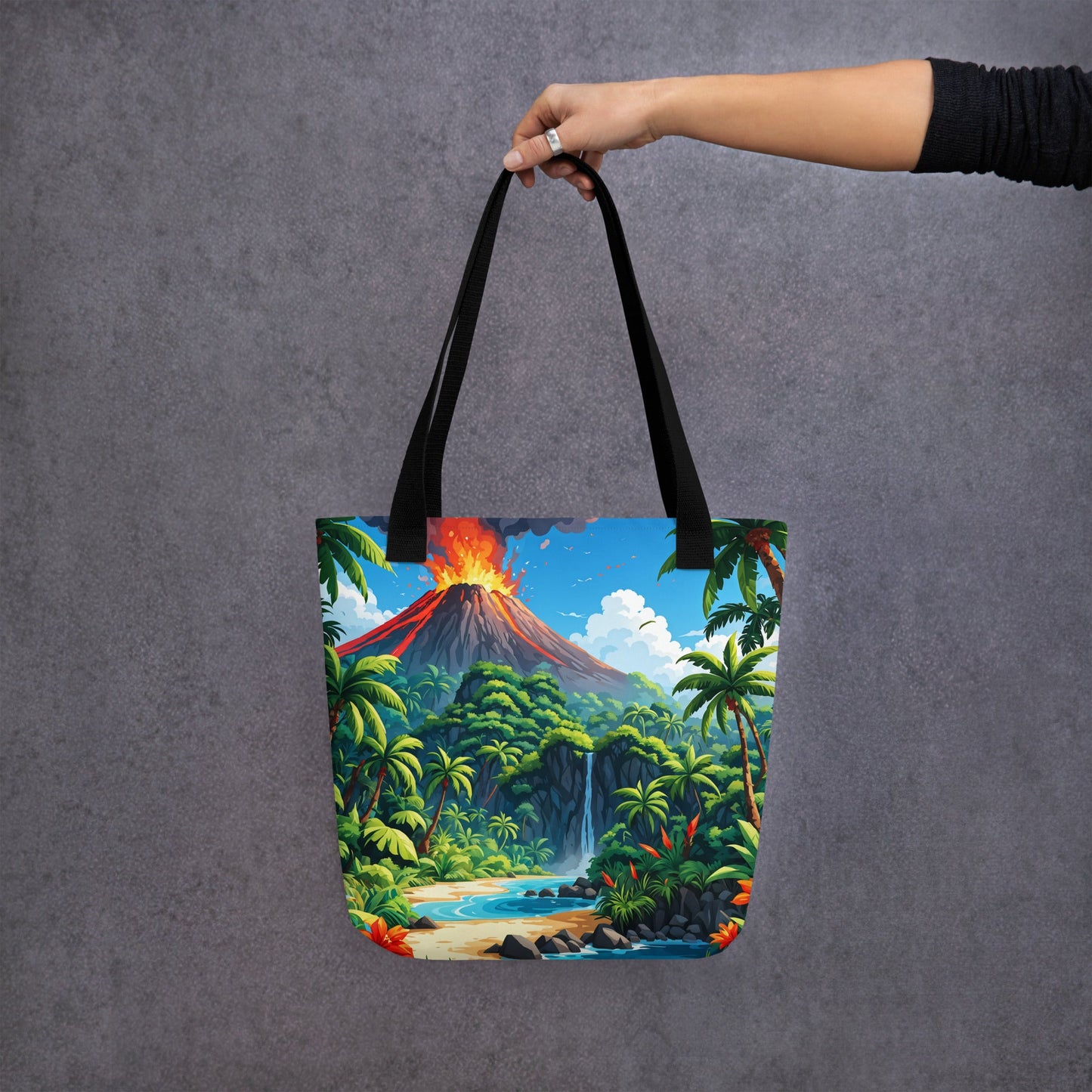 Volcano and Waterfall Tote Bag - Tote Bags - Discovery Co.