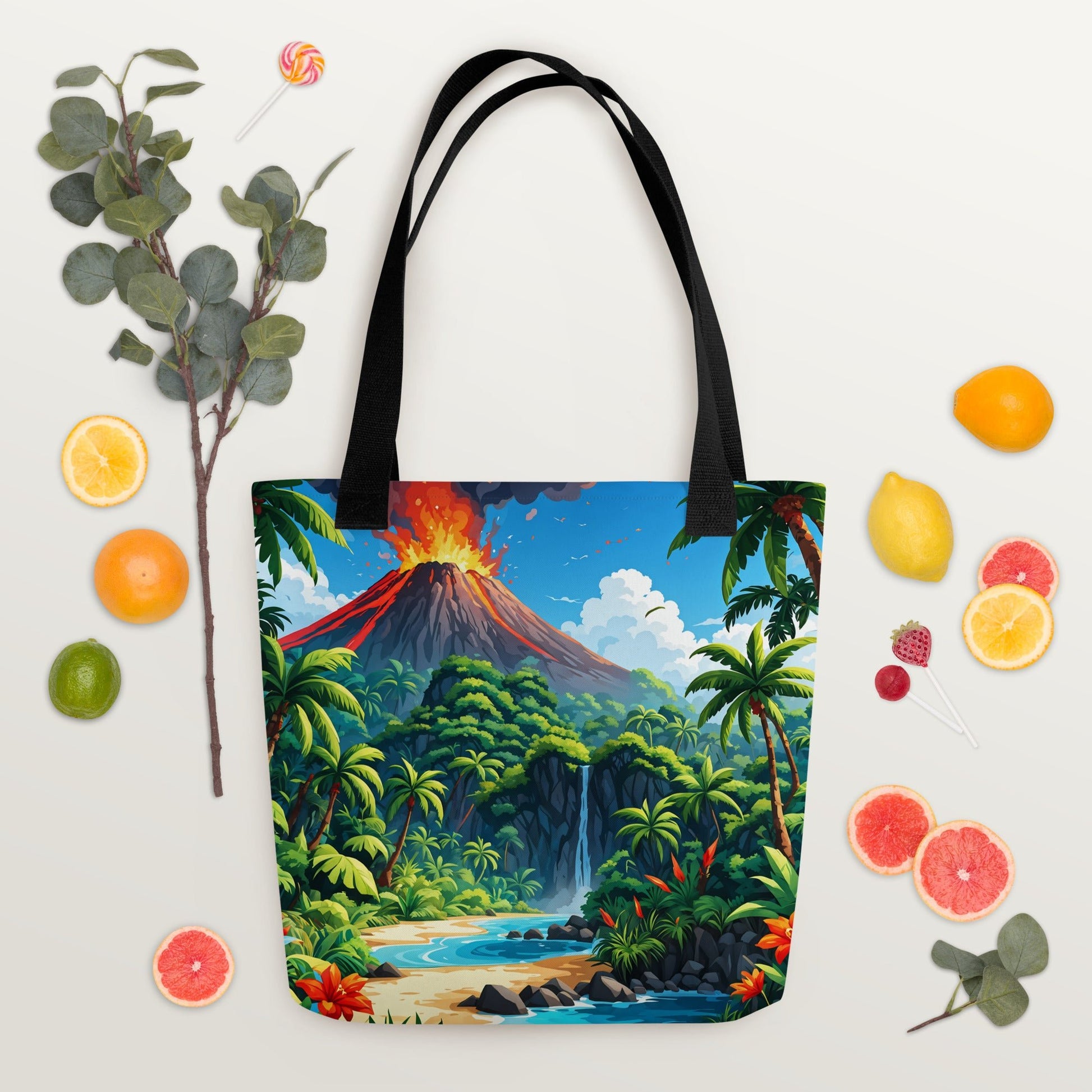 Volcano and Waterfall Tote Bag - Tote Bags - Discovery Co.