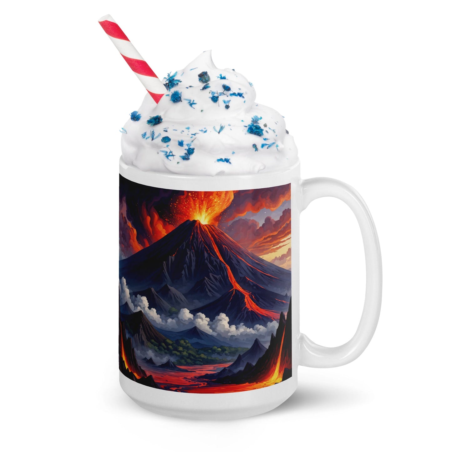 Volcano II White Glossy Mug (11 oz, 15 oz, 20 oz) - Mugs - Discovery Co.