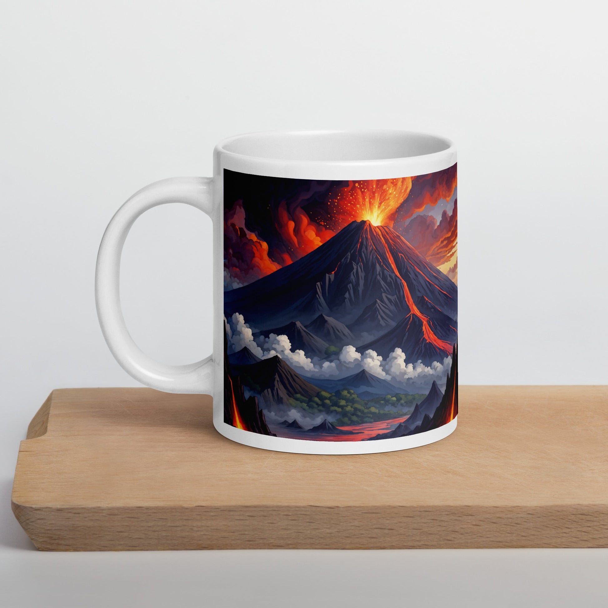 Volcano II White Glossy Mug (11 oz, 15 oz, 20 oz) - Mugs - Discovery Co.