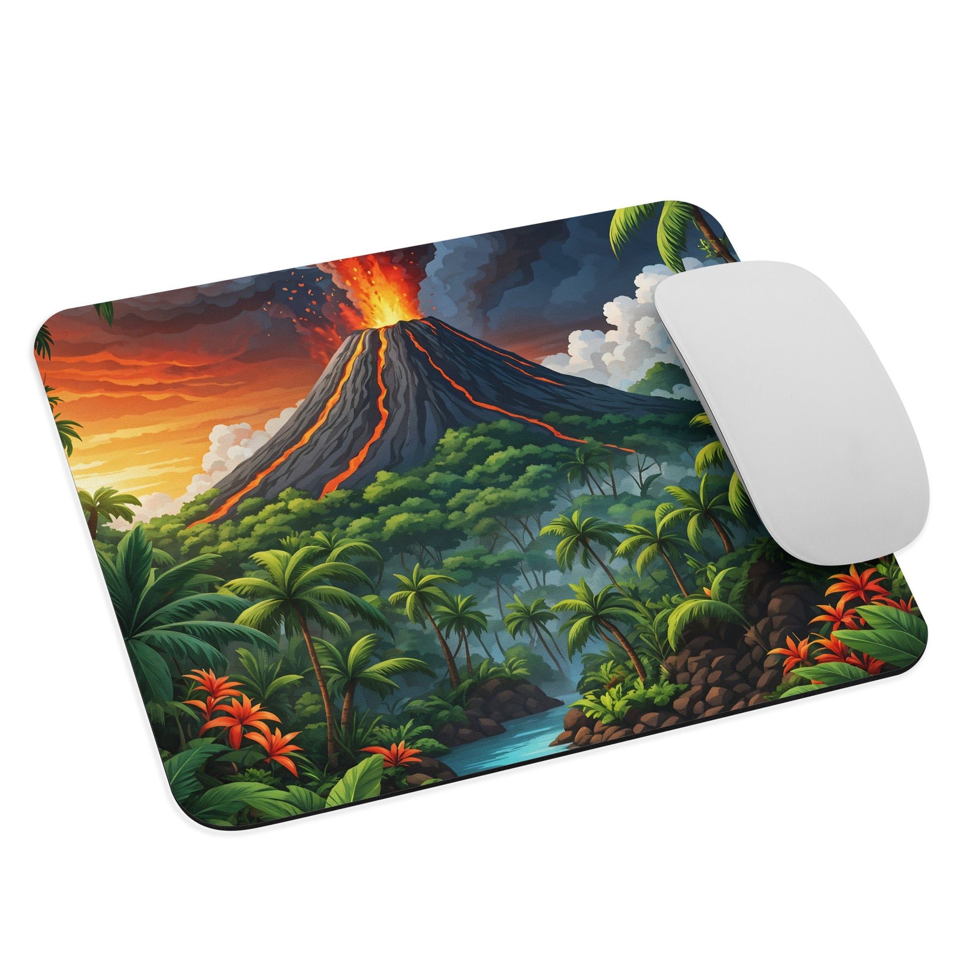 Volcano In The Jungle Mouse Pad - Mouse Pads - Discovery Co.