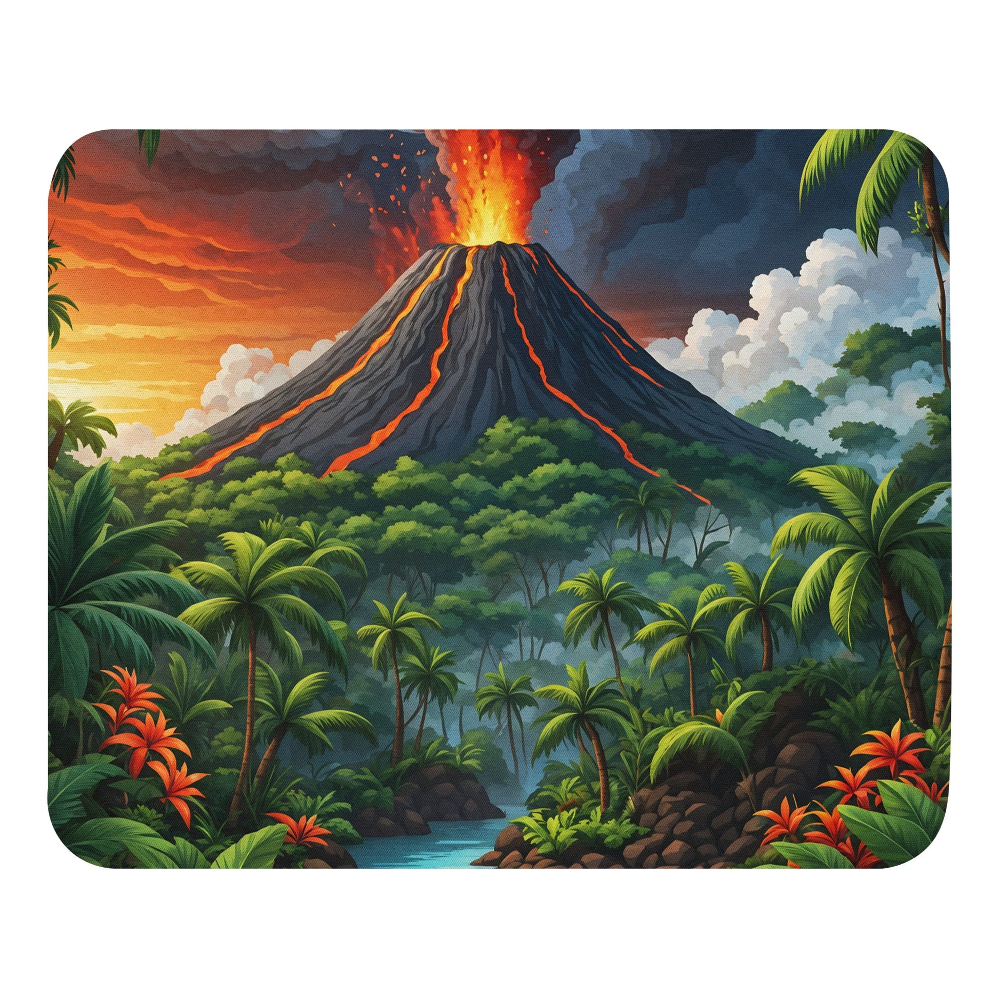 Volcano In The Jungle Mouse Pad - Mouse Pads - Discovery Co.