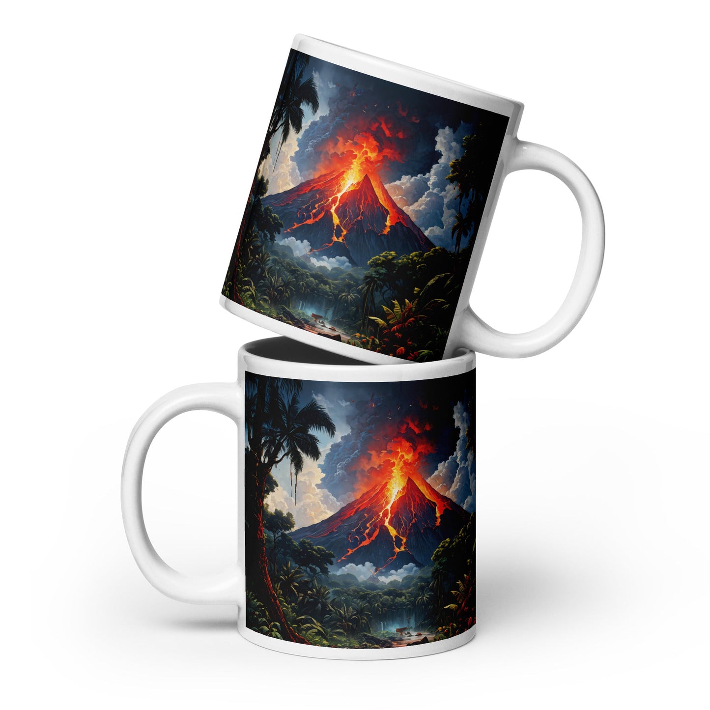 Volcano White Glossy Mug (11 oz, 15 oz, 20 oz) - Mugs - Discovery Co.