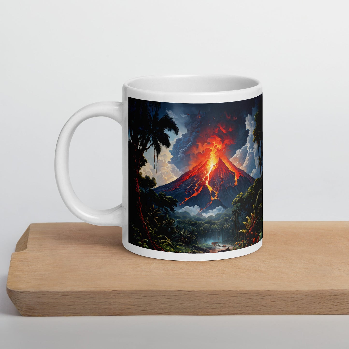 Volcano White Glossy Mug (11 oz, 15 oz, 20 oz) - Mugs - Discovery Co.