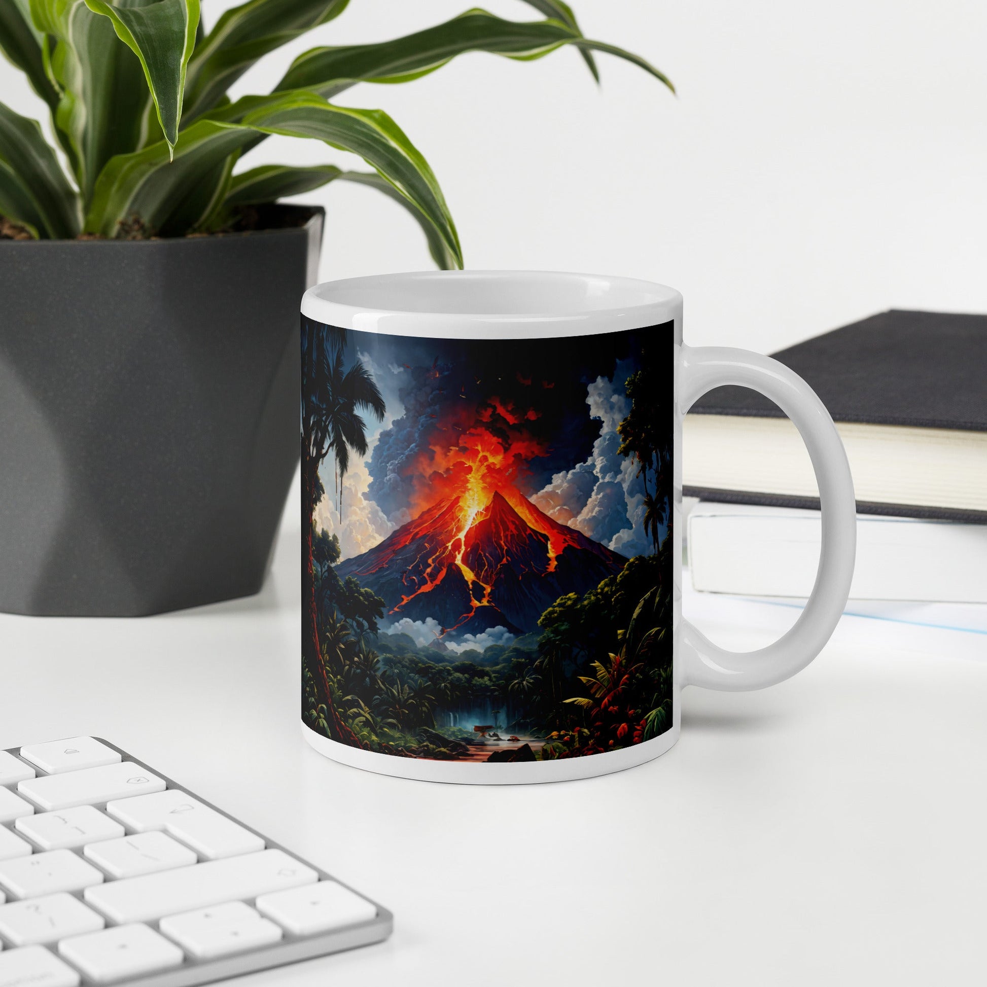 Volcano White Glossy Mug (11 oz, 15 oz, 20 oz) - Mugs - Discovery Co.