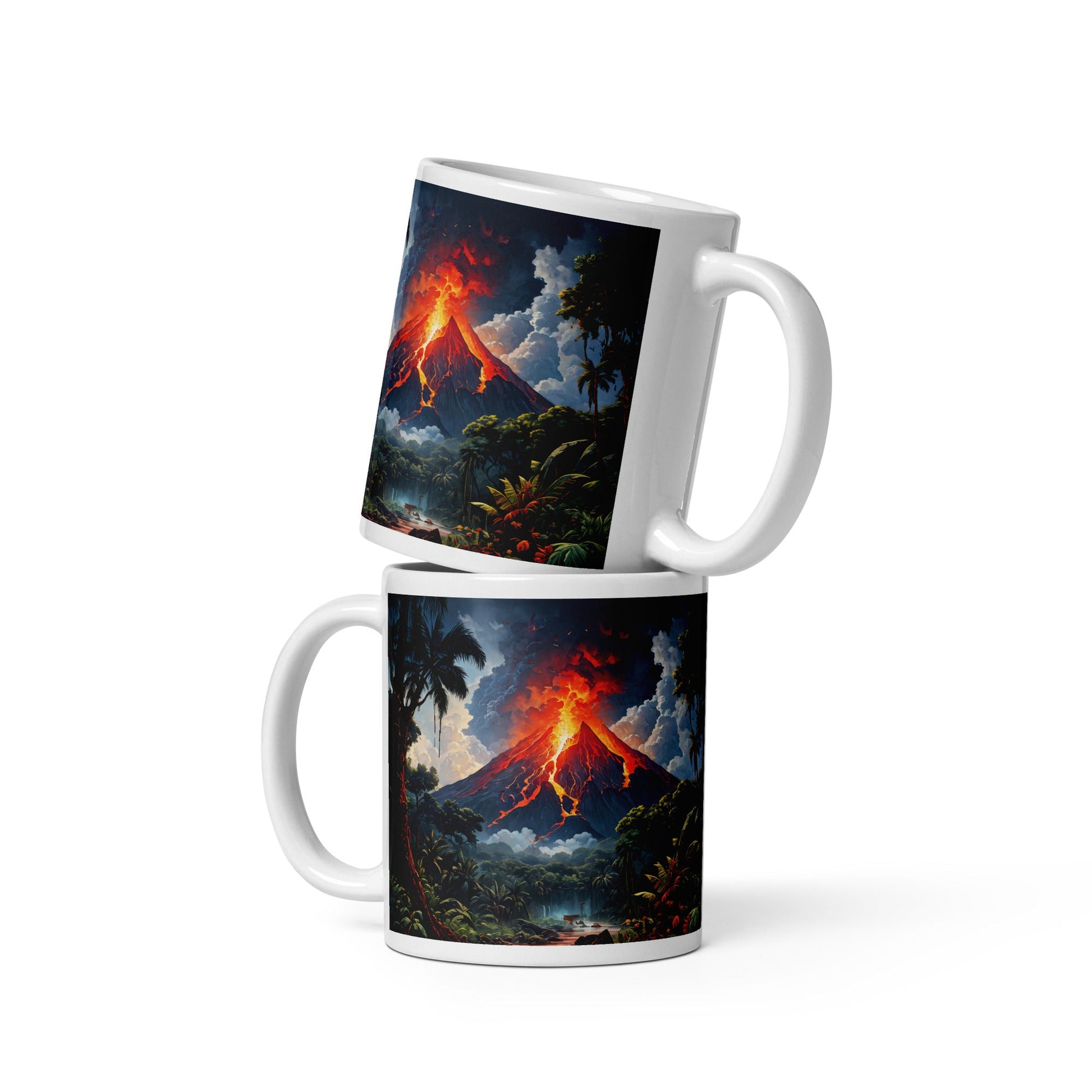 Volcano White Glossy Mug (11 oz, 15 oz, 20 oz) - Mugs - Discovery Co.