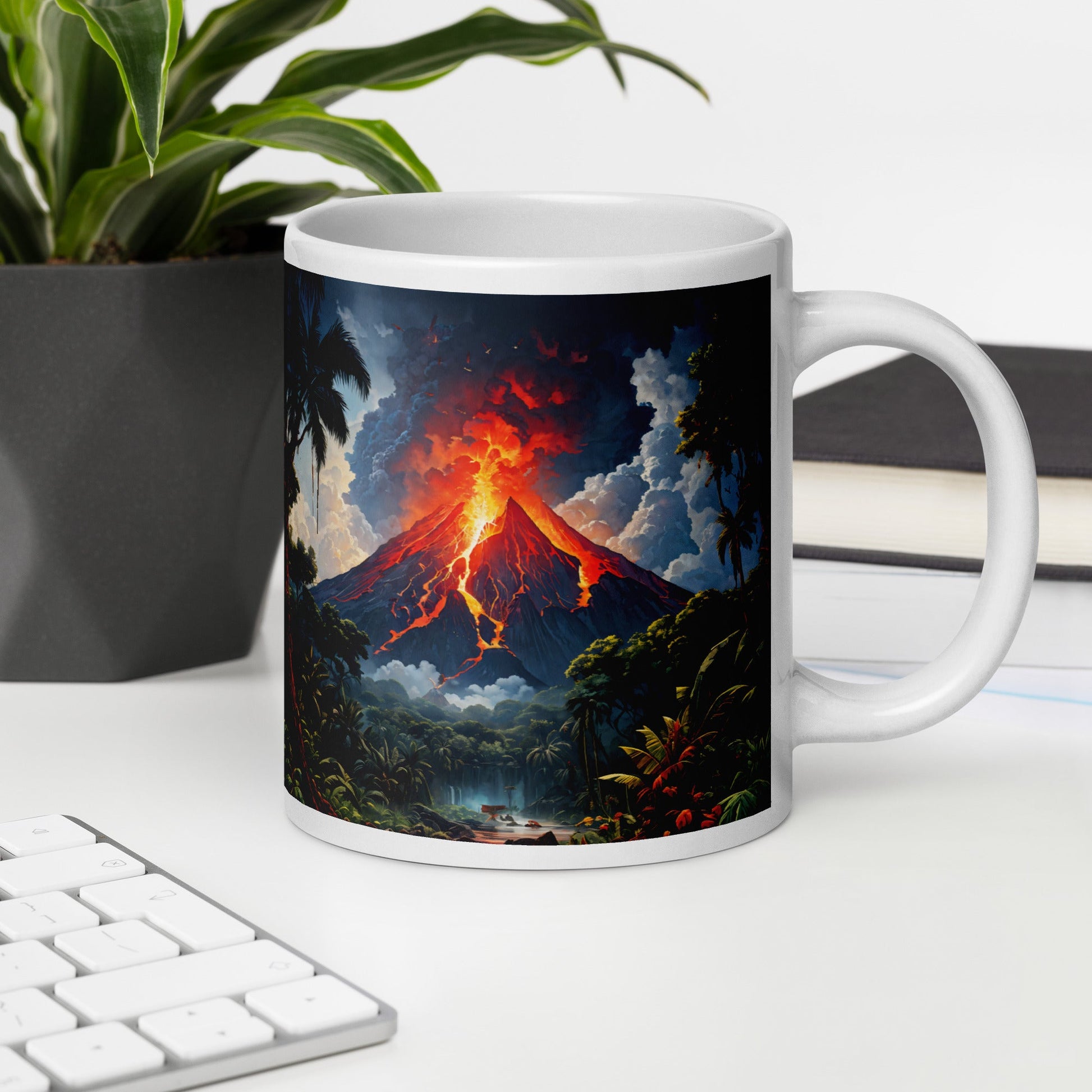 Volcano White Glossy Mug (11 oz, 15 oz, 20 oz) - Mugs - Discovery Co.