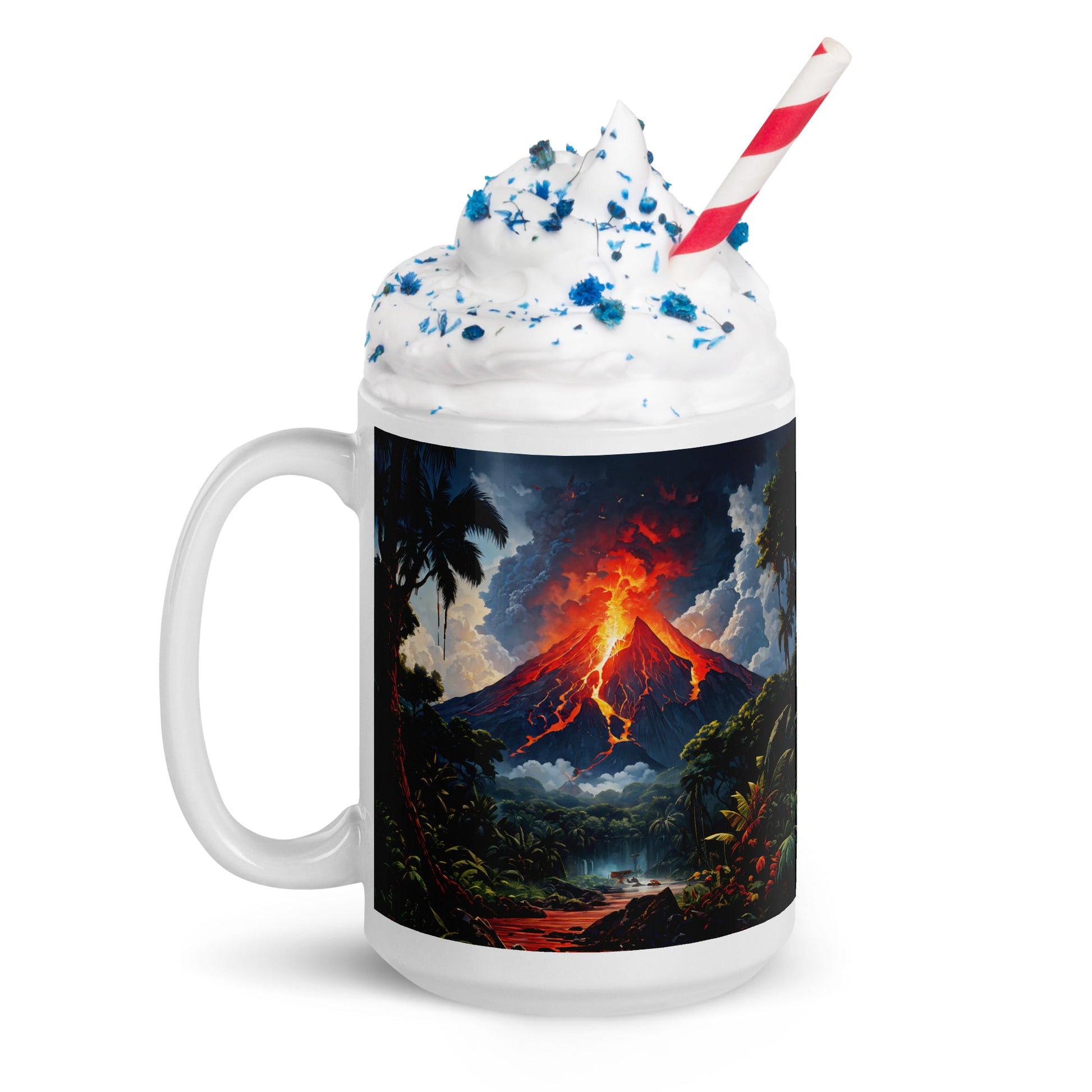 Volcano White Glossy Mug (11 oz, 15 oz, 20 oz) - Mugs - Discovery Co.