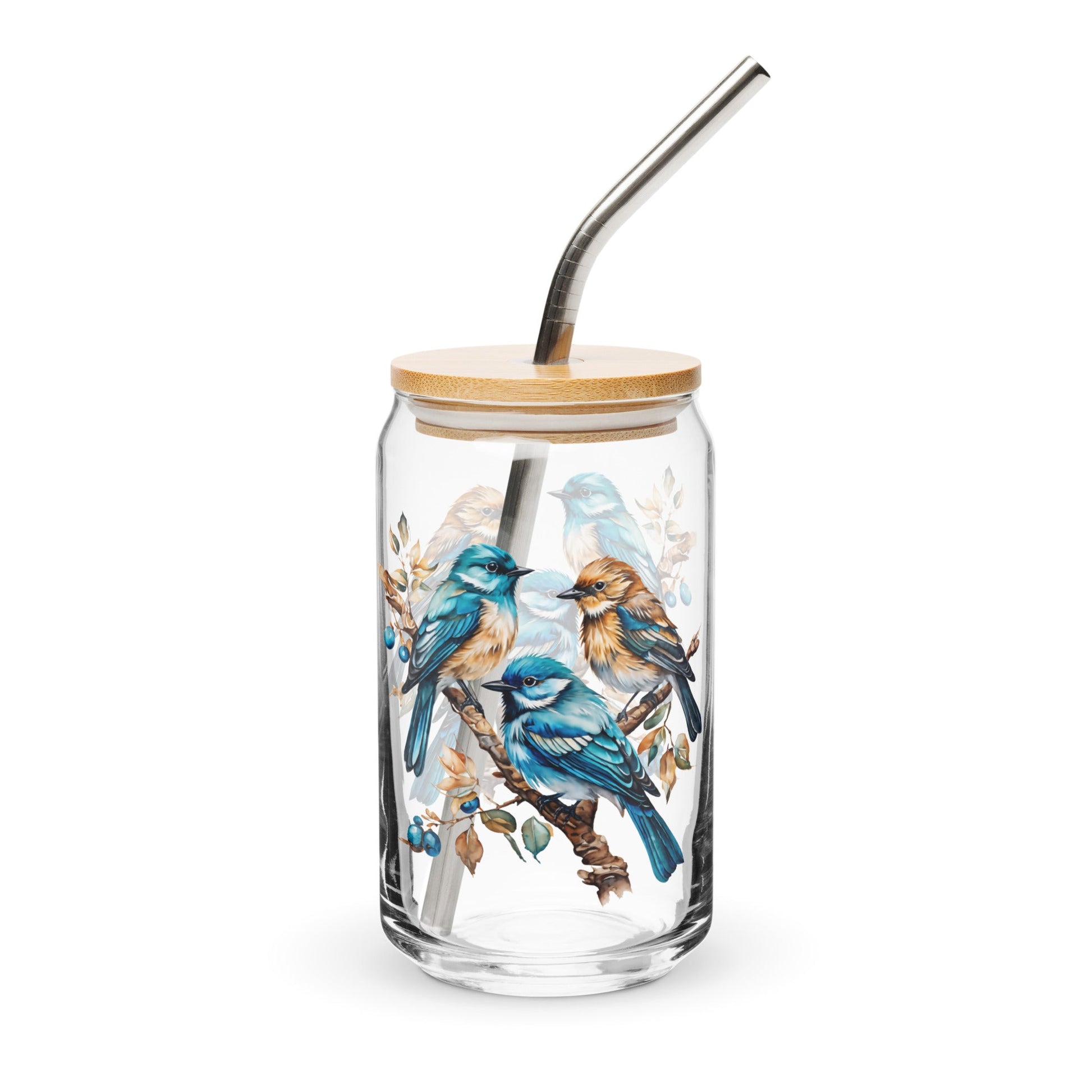 Watercolor Birds Can - Shaped Glass - Can - Shaped Glass - Discovery Co.