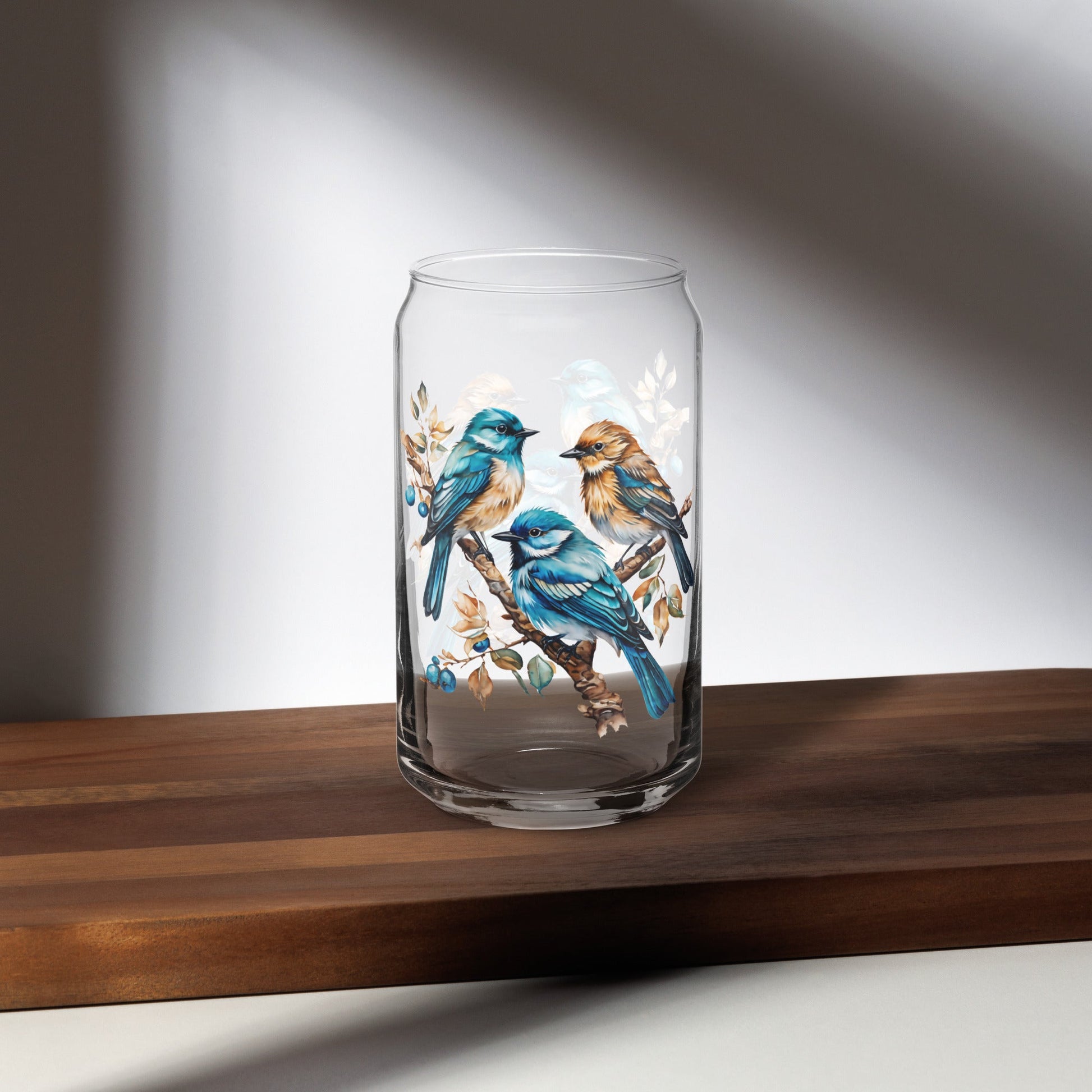 Watercolor Birds Can - Shaped Glass - Can - Shaped Glass - Discovery Co.