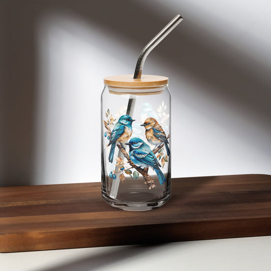 Watercolor Birds Can - Shaped Glass - Can - Shaped Glass - Discovery Co.