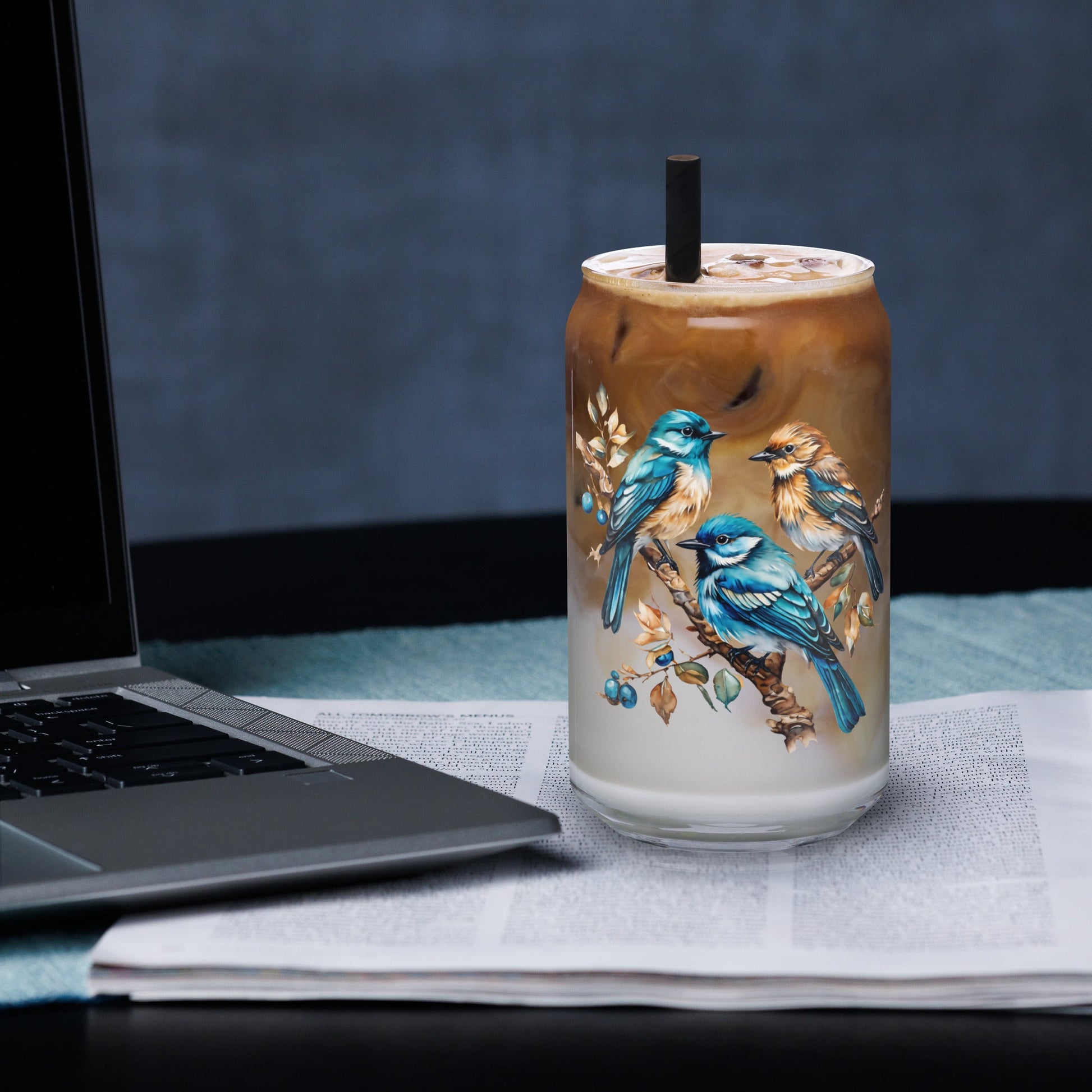 Watercolor Birds Can - Shaped Glass - Can - Shaped Glass - Discovery Co.