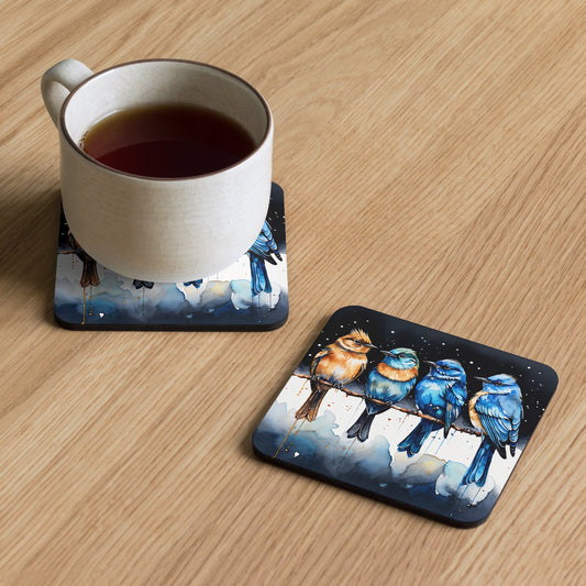 Watercolor Birds Cork - back Coaster - Coasters - Discovery Co.