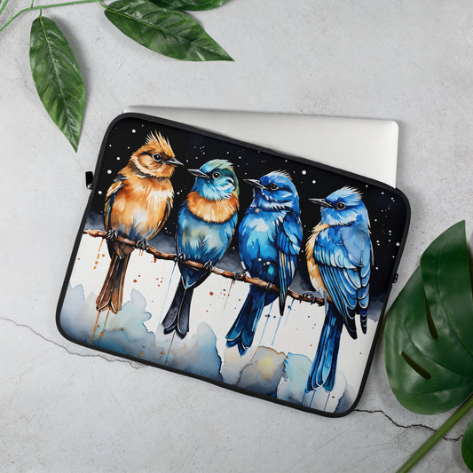 Watercolor Birds On A Branch Laptop Sleeve - Laptop Cases - Discovery Co.