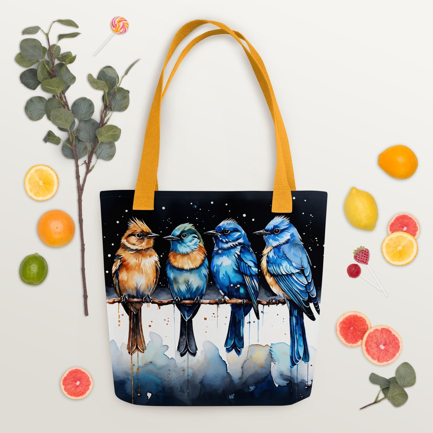 Watercolor Birds On A Branch Tote Bag - Tote Bags - Discovery Co.