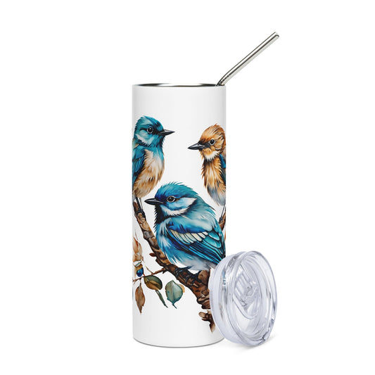 Watercolor Birds Stainless Steel Tumbler - Steel Tumbler - Discovery Co.