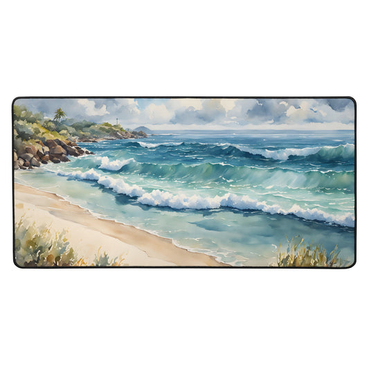 Watercolor Day At The Beach Desk Mat - Mouse Pads - Discovery Co.