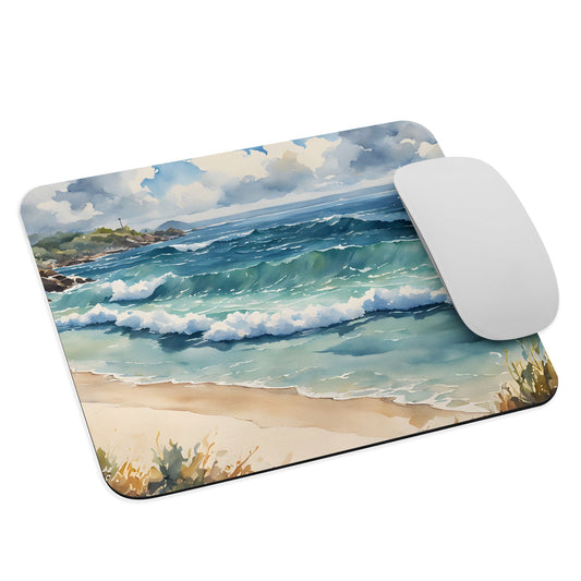 Watercolor Day At The Beach Mouse Pad - Mouse Pads - Discovery Co.