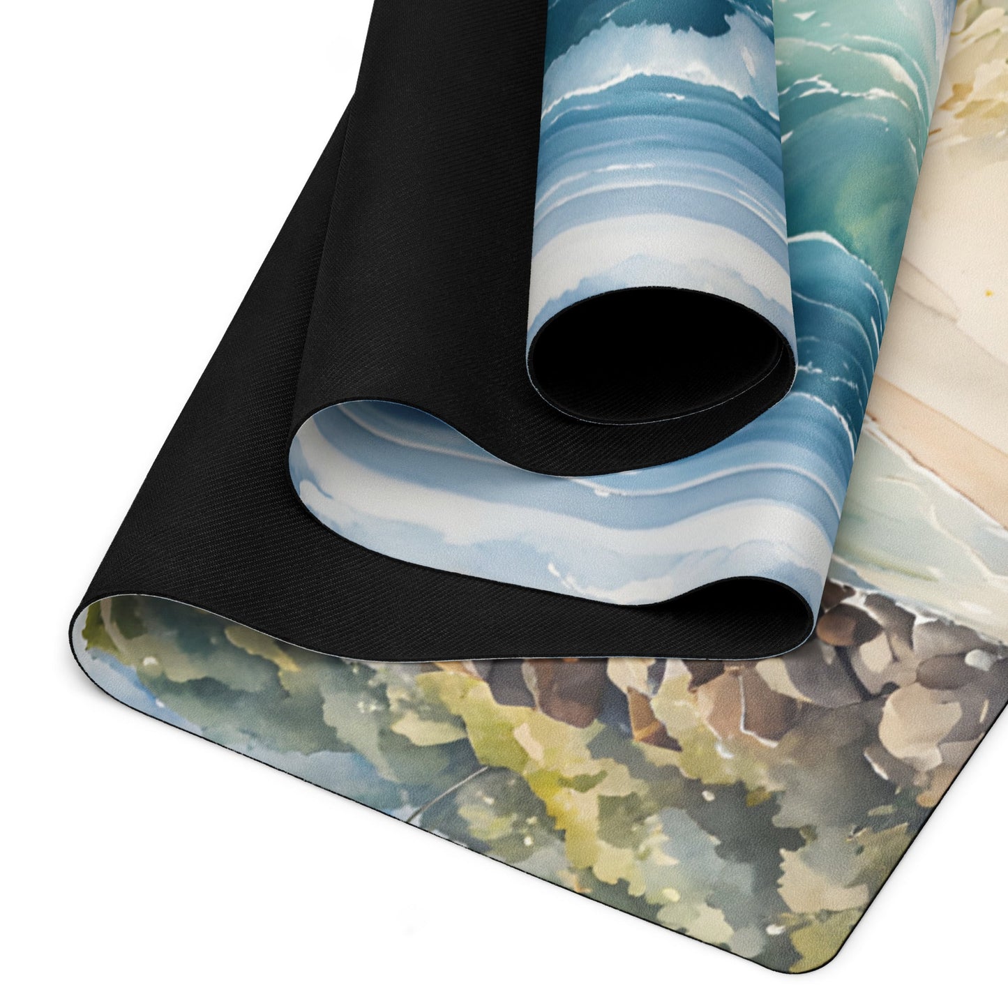 Watercolor Day At The Beach Yoga Mat - Yoga Mat - Discovery Co.