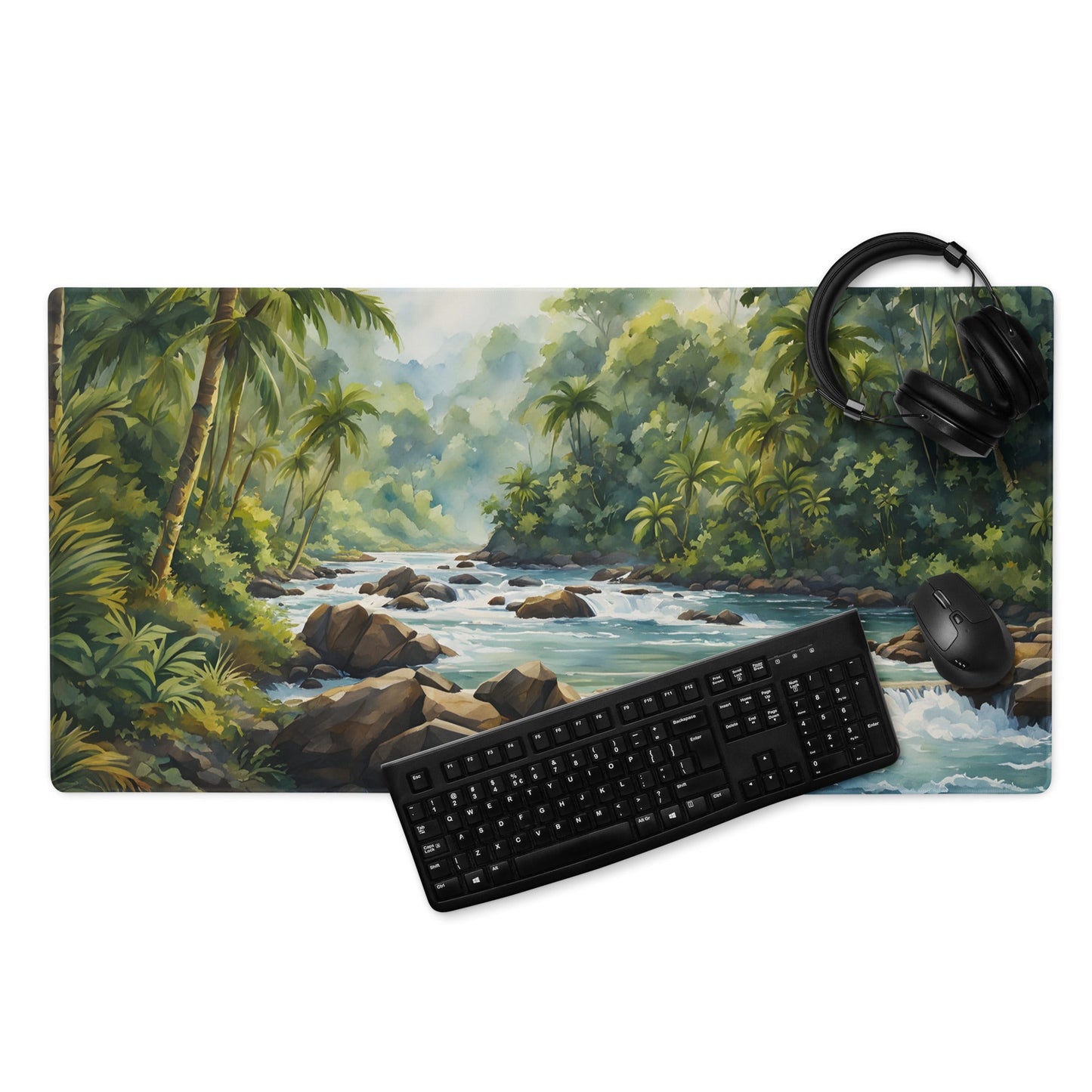 Watercolor River In The Jungle Gaming Mouse Pad - Mouse Pads - Discovery Co.