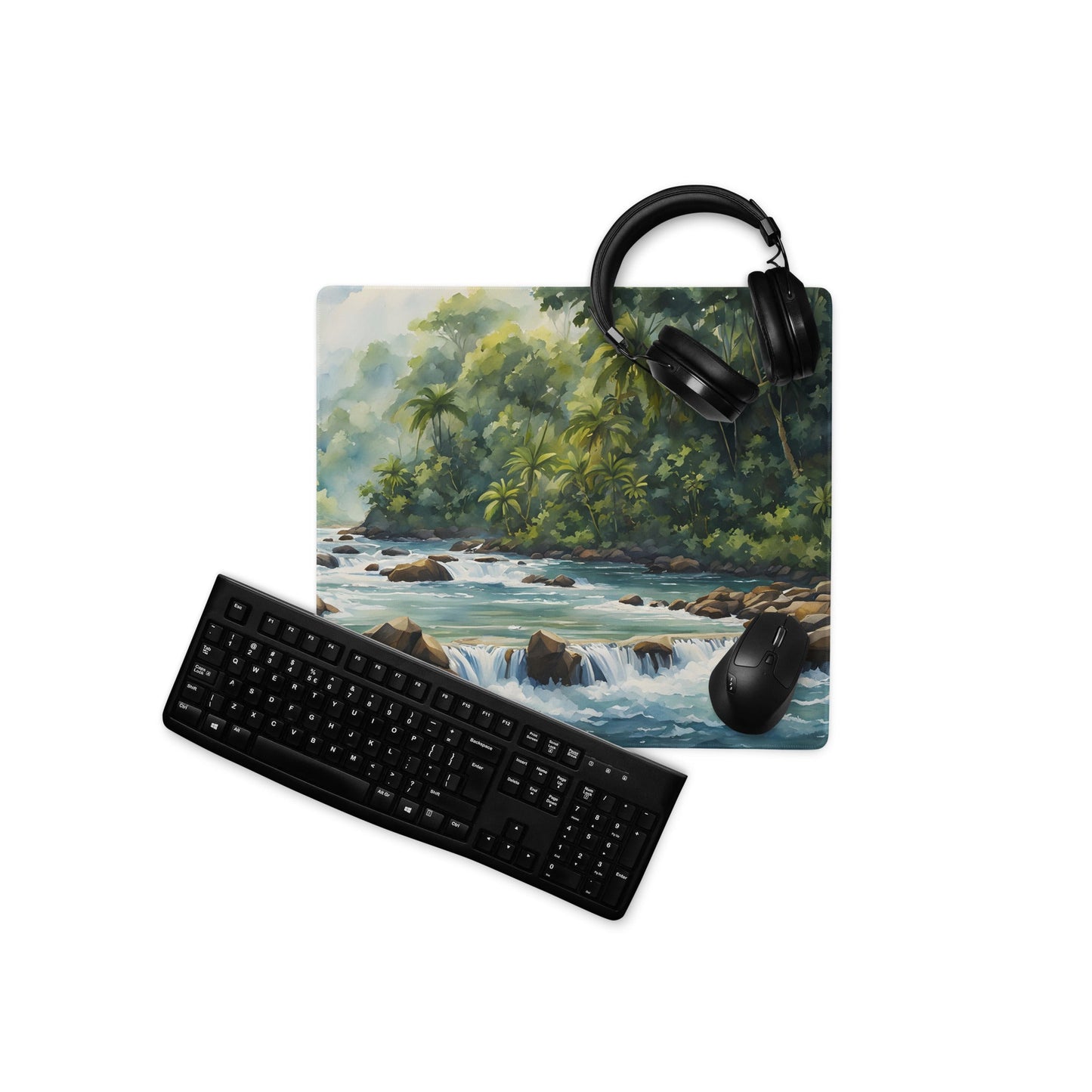 Watercolor River In The Jungle Gaming Mouse Pad - Mouse Pads - Discovery Co.