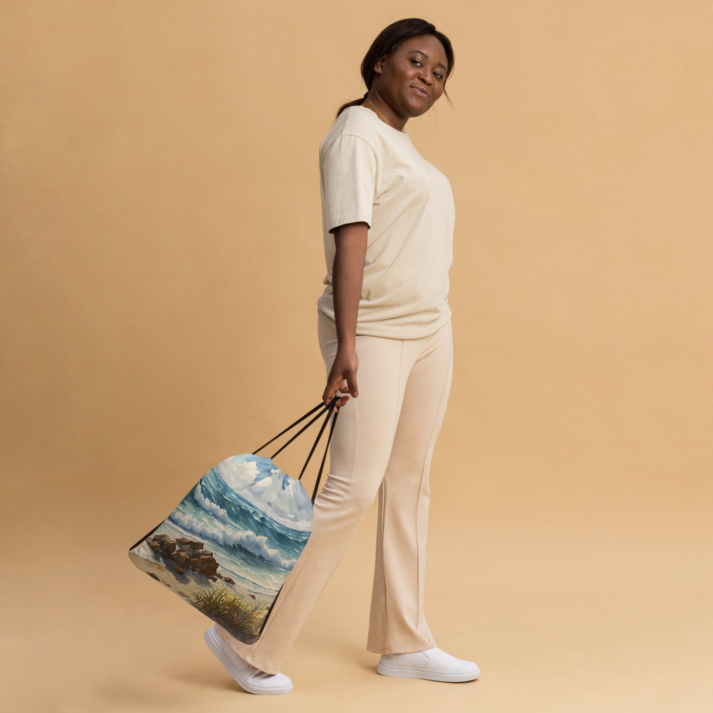 Watercolor Seashore Drawstring Bag - Drawstring Bag - Discovery Co.