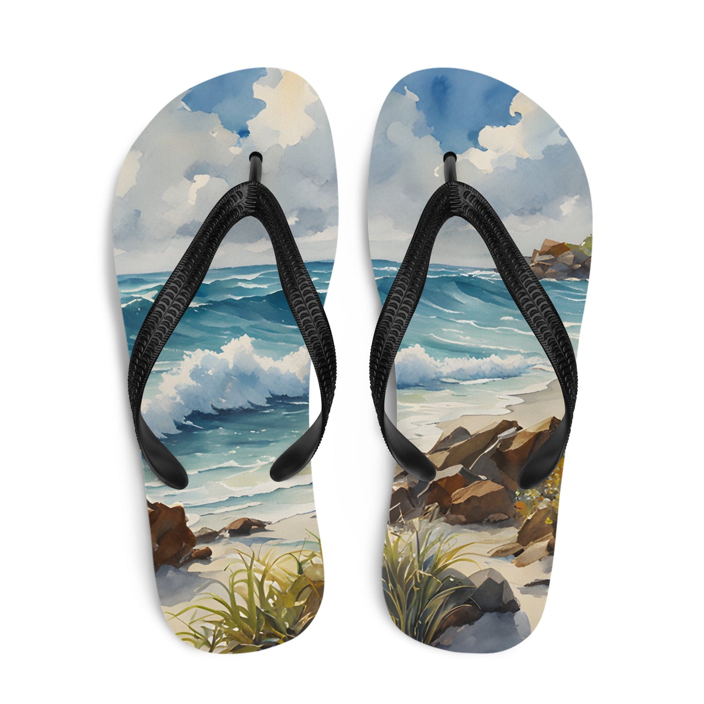 Watercolor Seashore Flip - Flops - Footwear - Discovery Co.