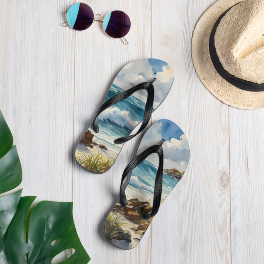 Watercolor Seashore Flip - Flops - Footwear - Discovery Co.
